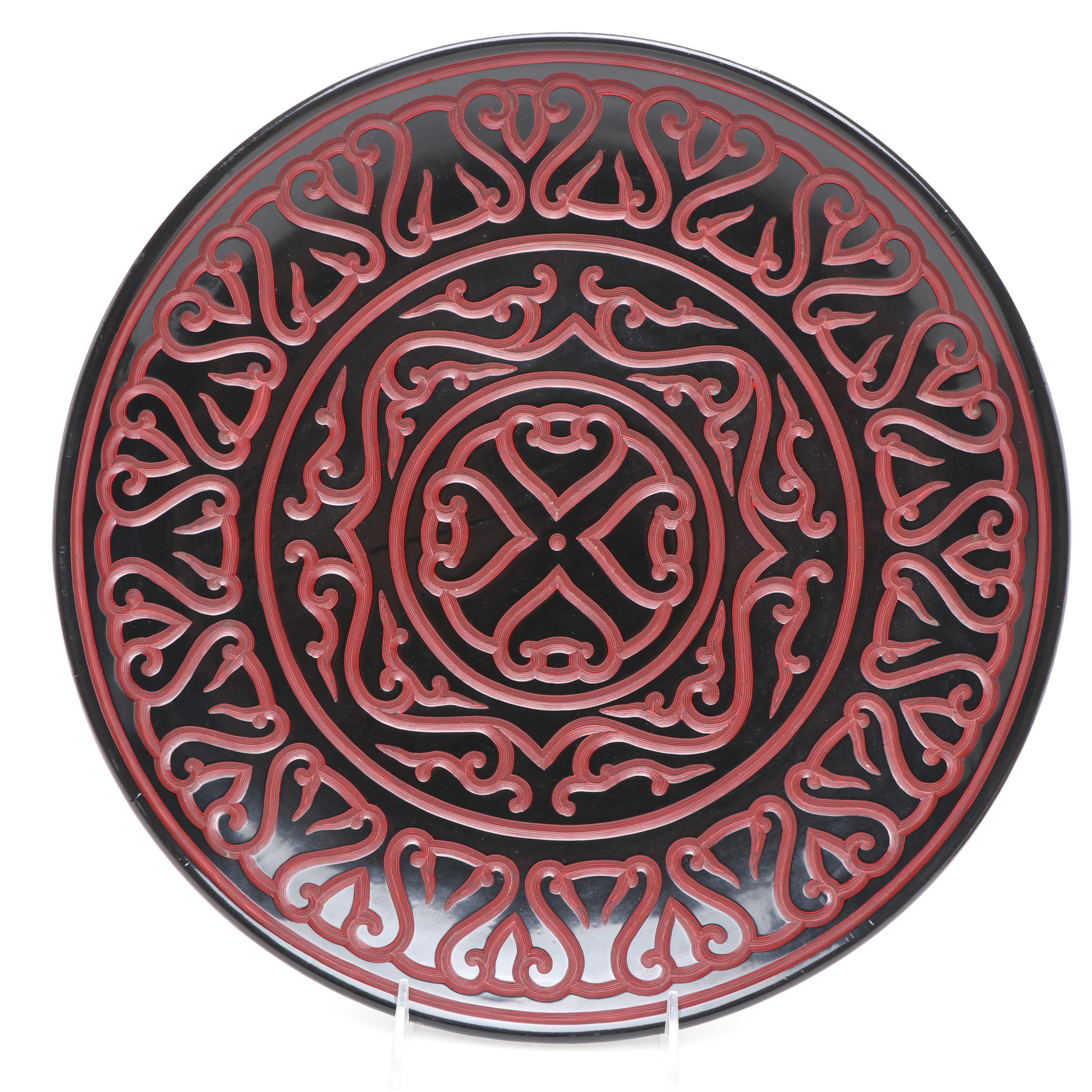 Chinese Style Lacquerware Plates and Bottles