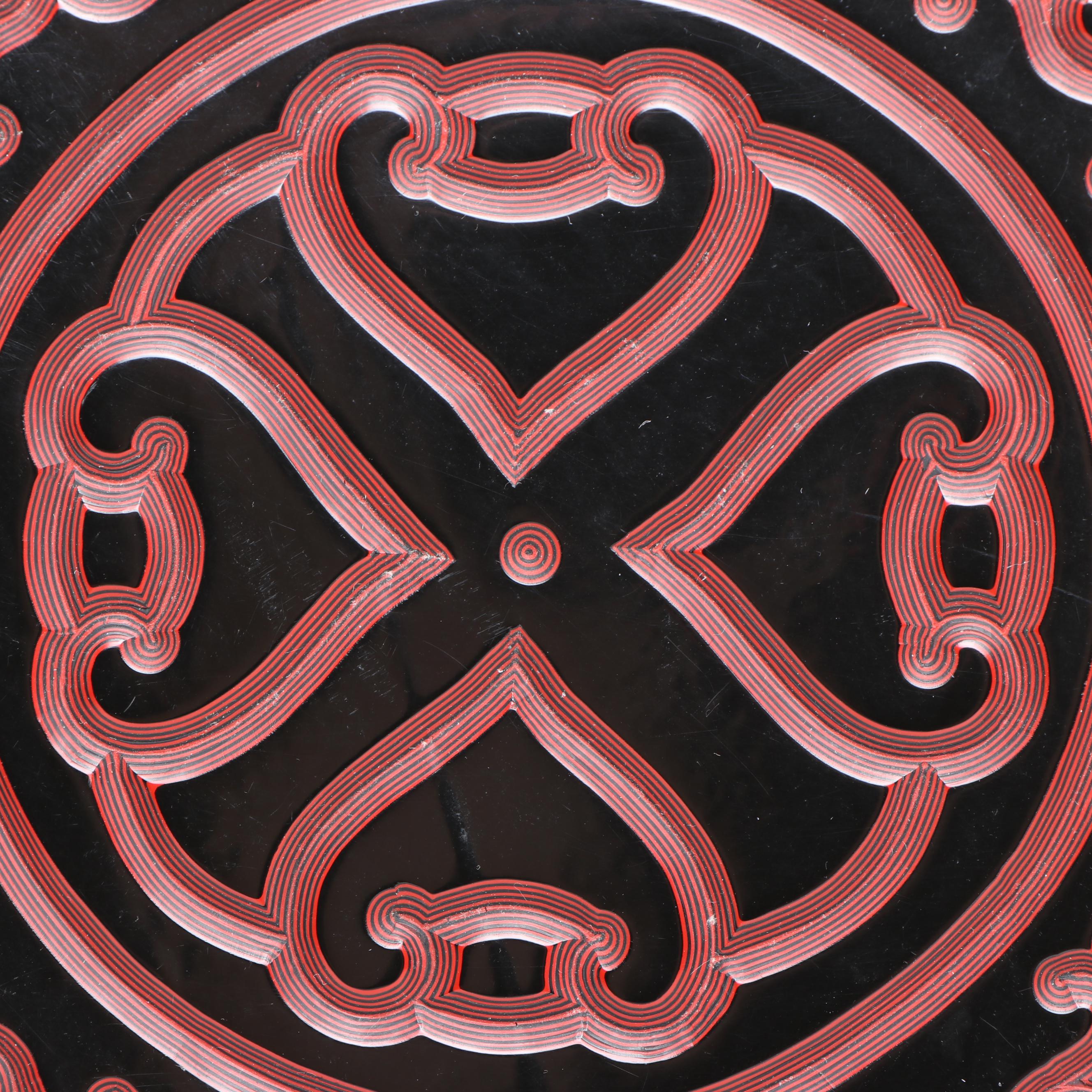 Chinese Style Lacquerware Plates and Bottles