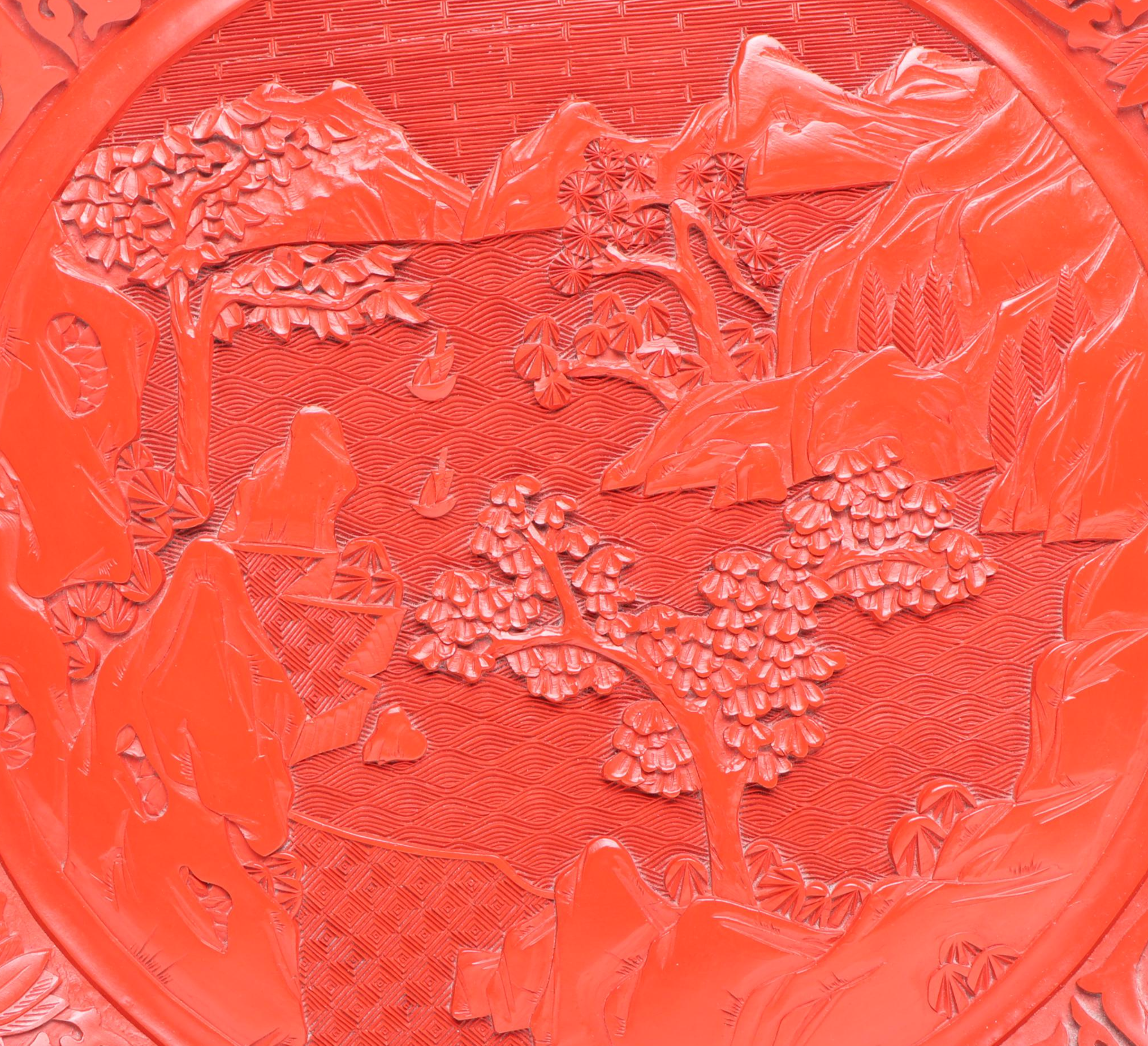 Chinese Style Lacquerware Plates and Bottles