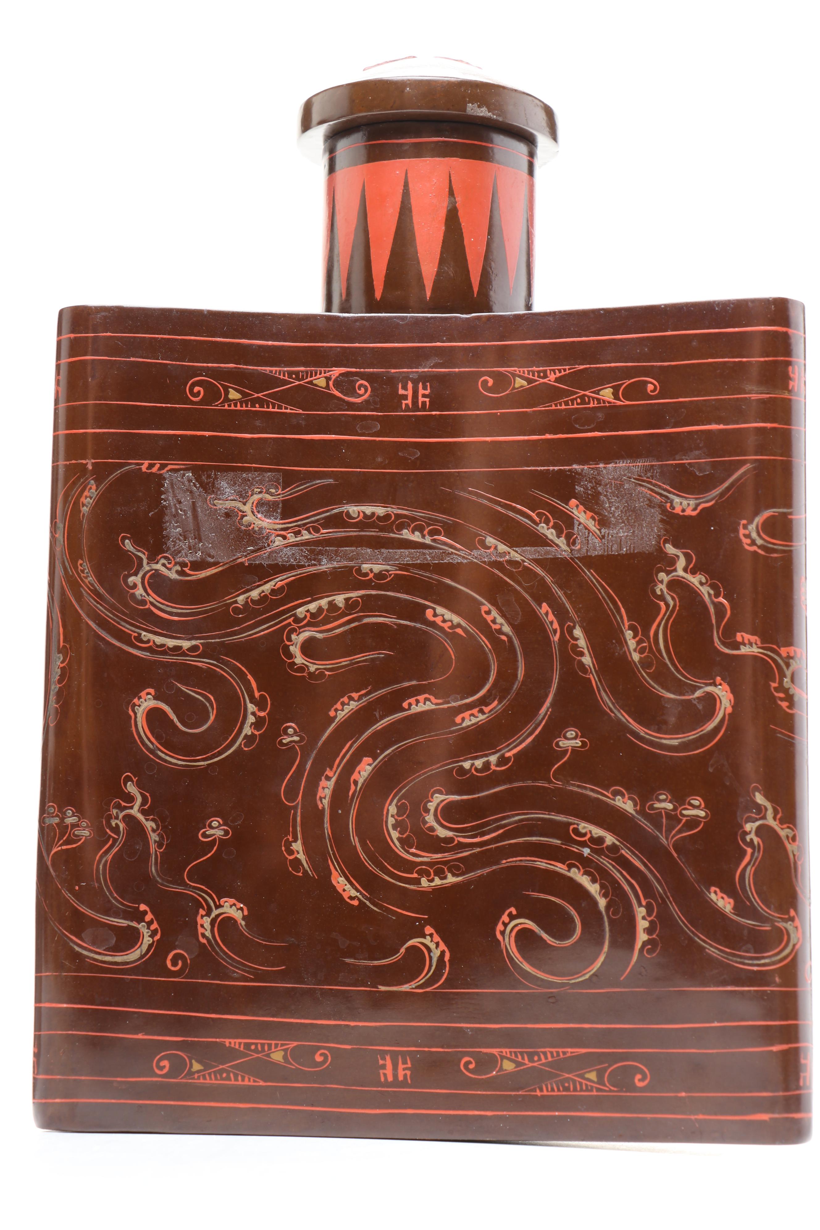 Chinese Style Lacquerware Plates and Bottles