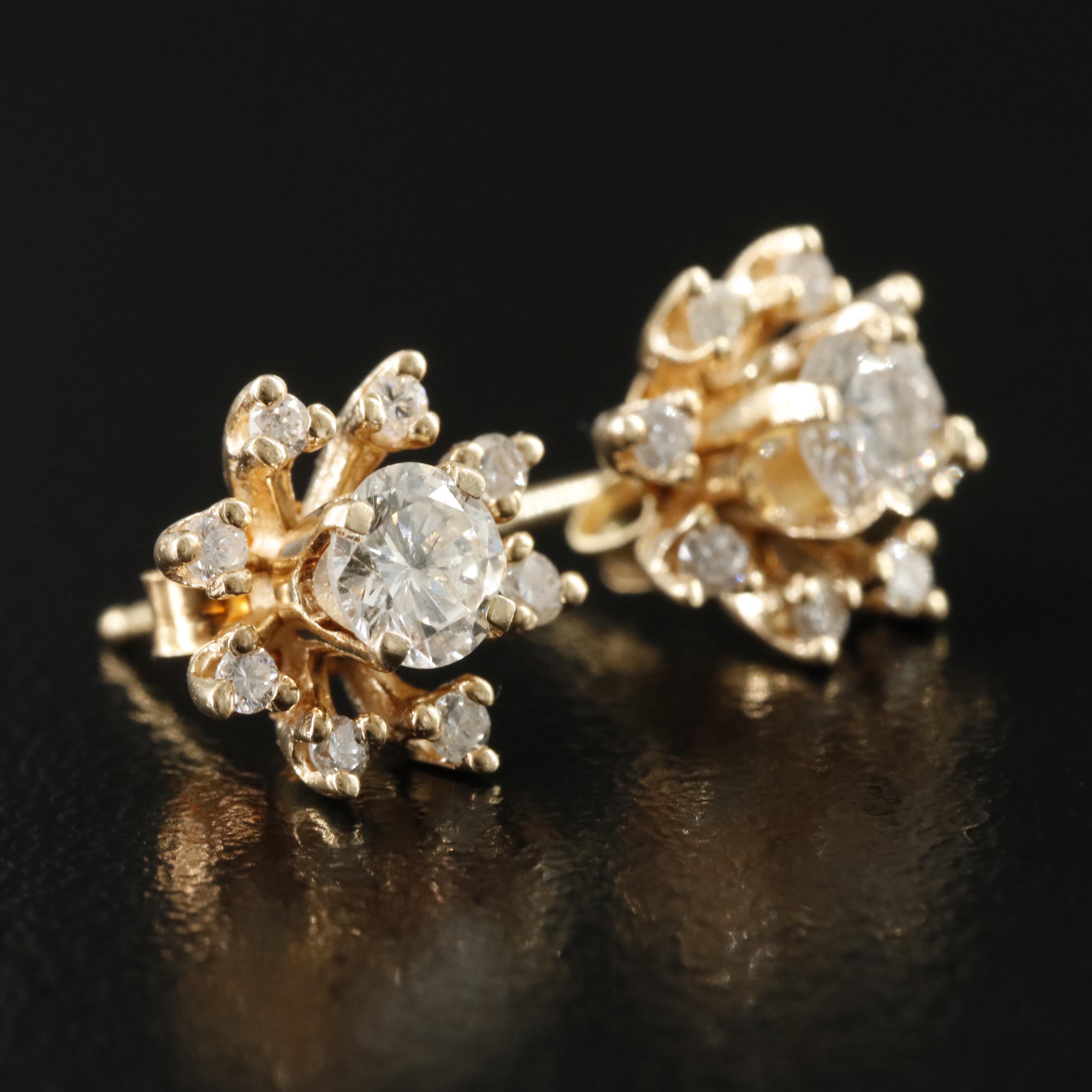 14K 0.74 CTW Diamond Stud Earrings with Enhancers