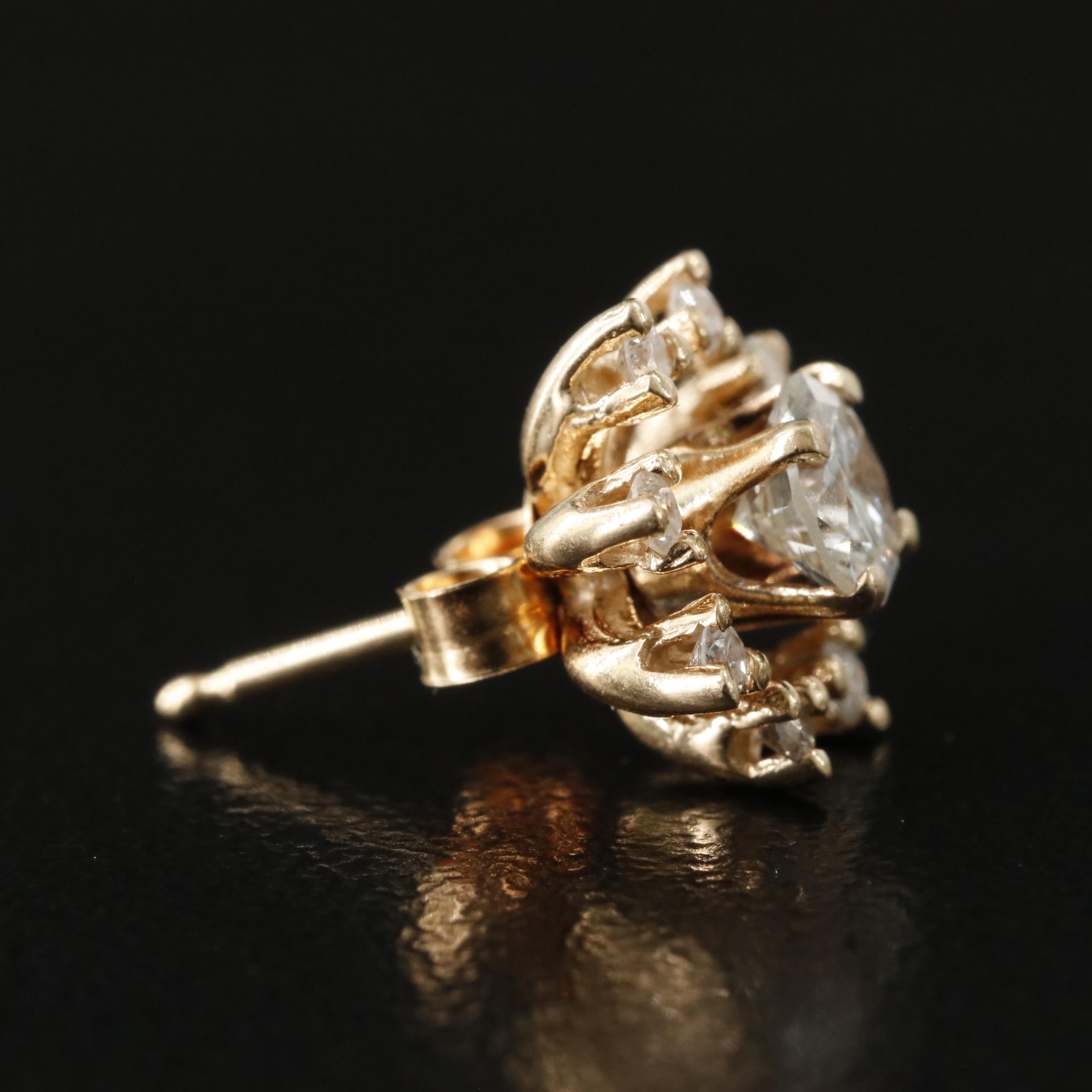 14K 0.74 CTW Diamond Stud Earrings with Enhancers