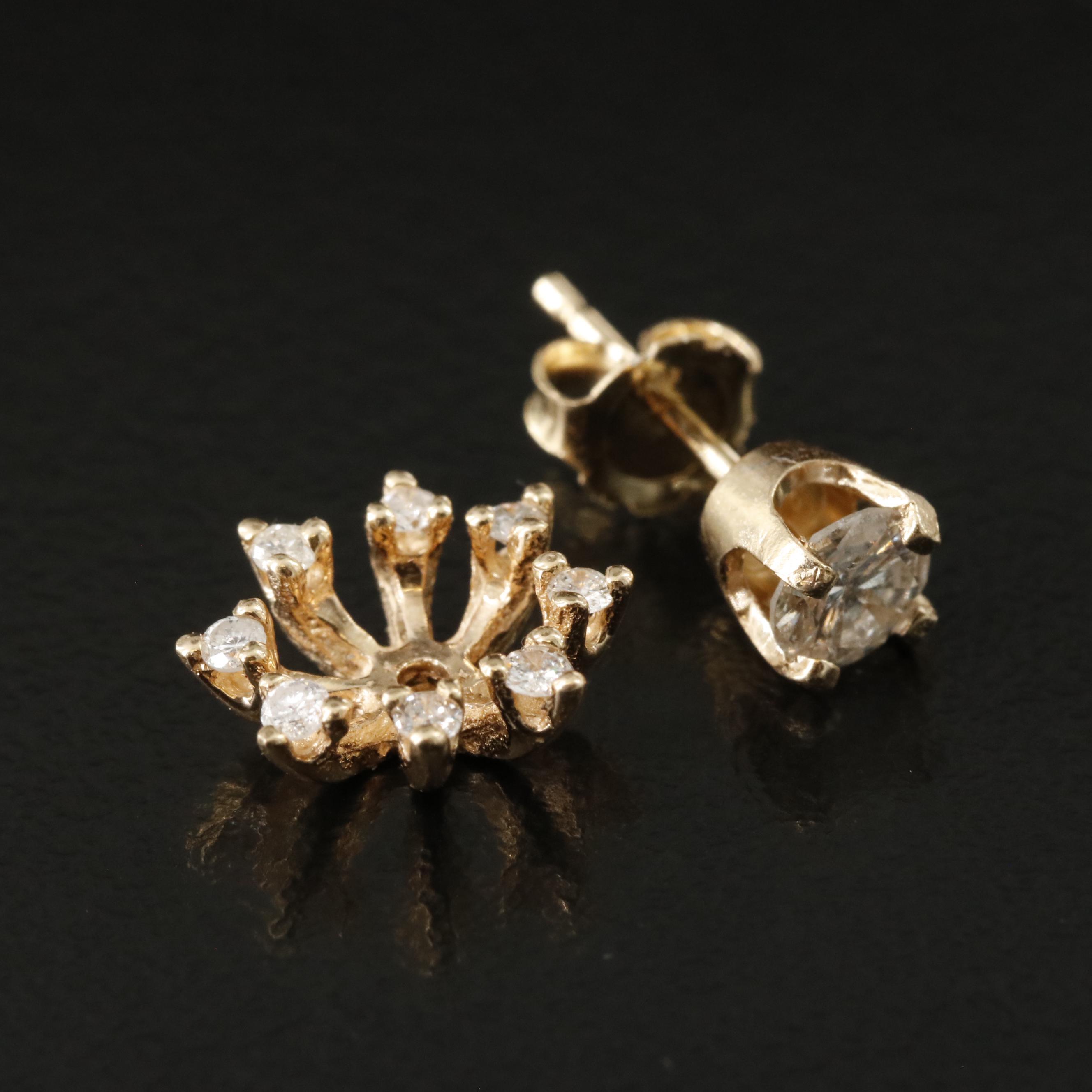 14K 0.74 CTW Diamond Stud Earrings with Enhancers