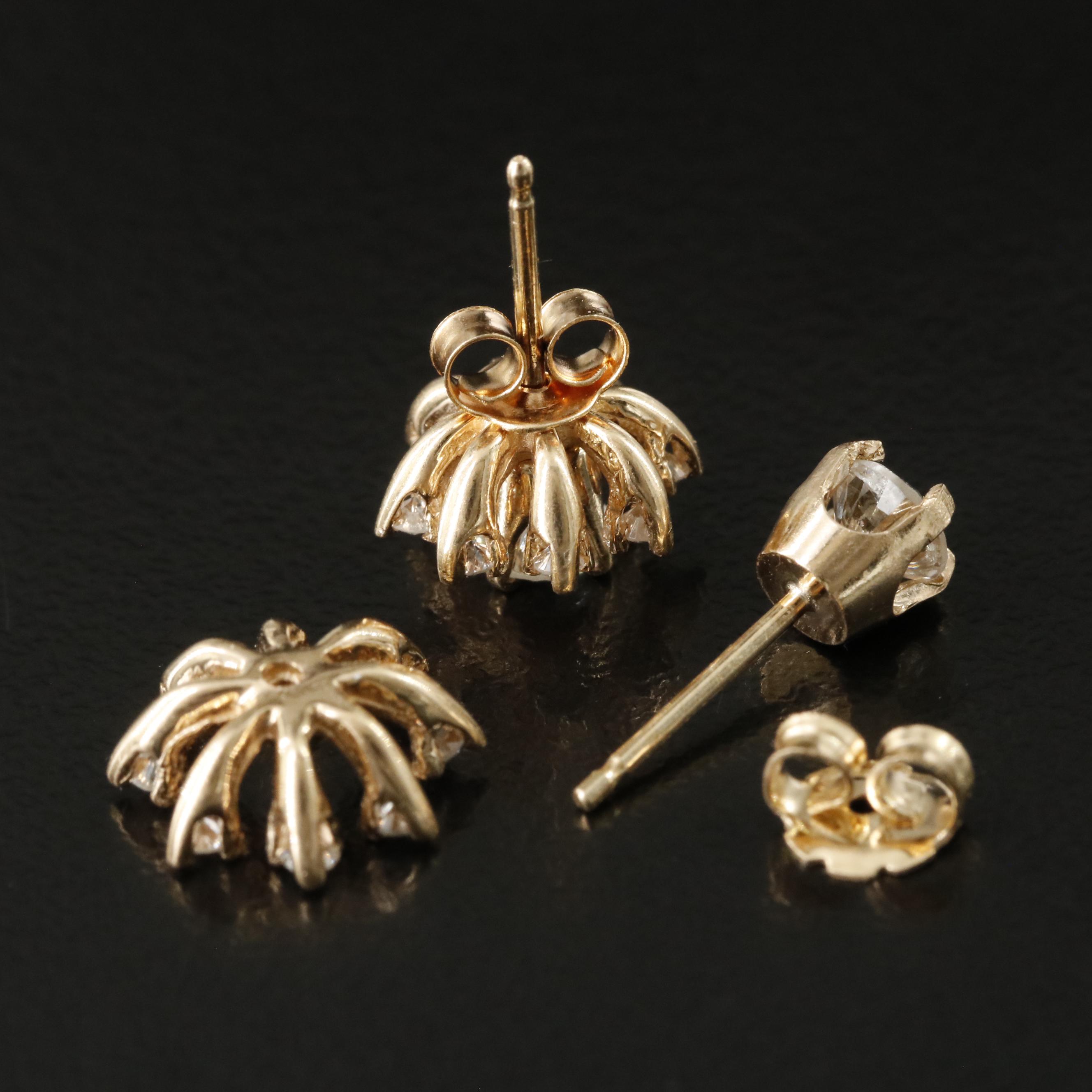 14K 0.74 CTW Diamond Stud Earrings with Enhancers