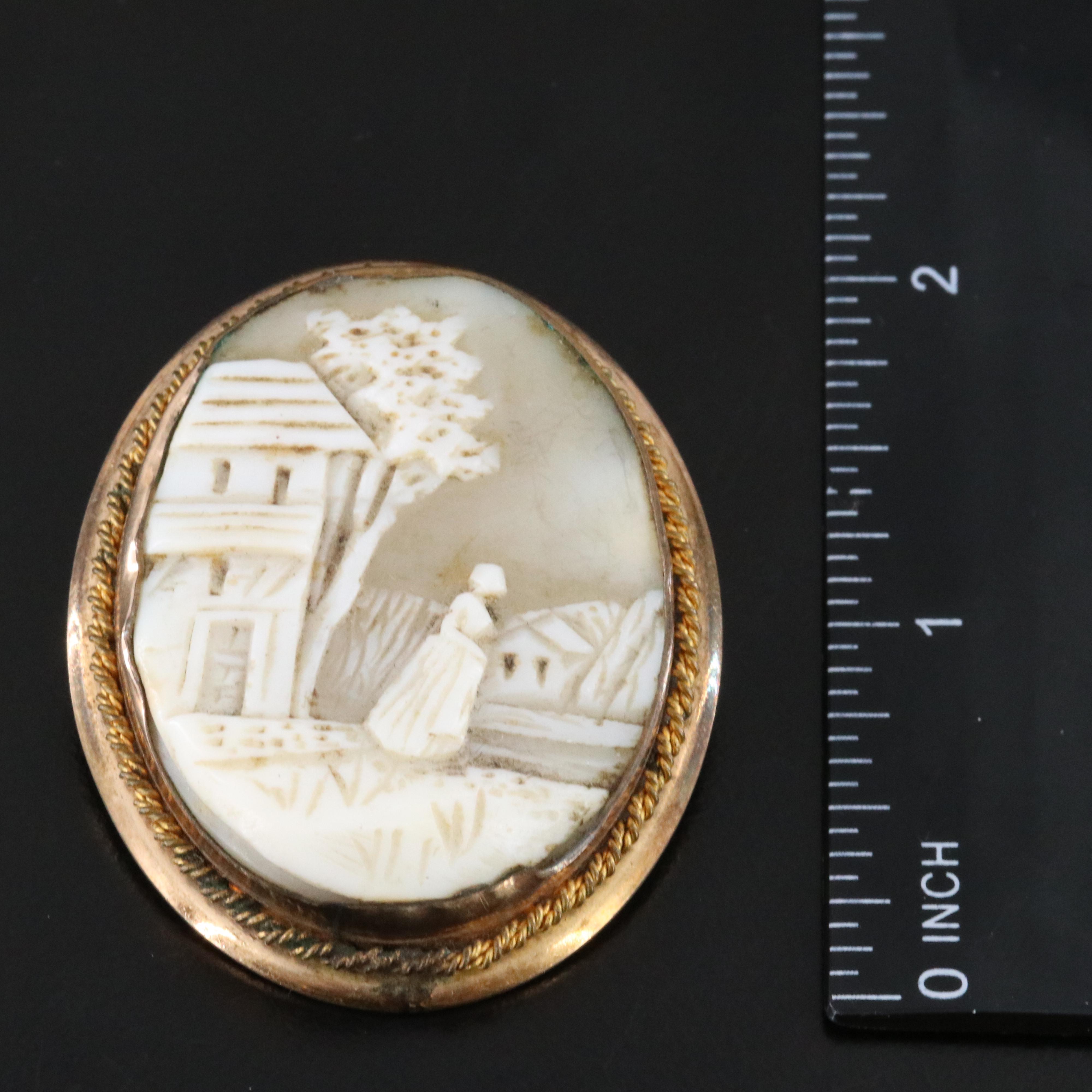 Vintage Shell and Marcasite Cameo Collection