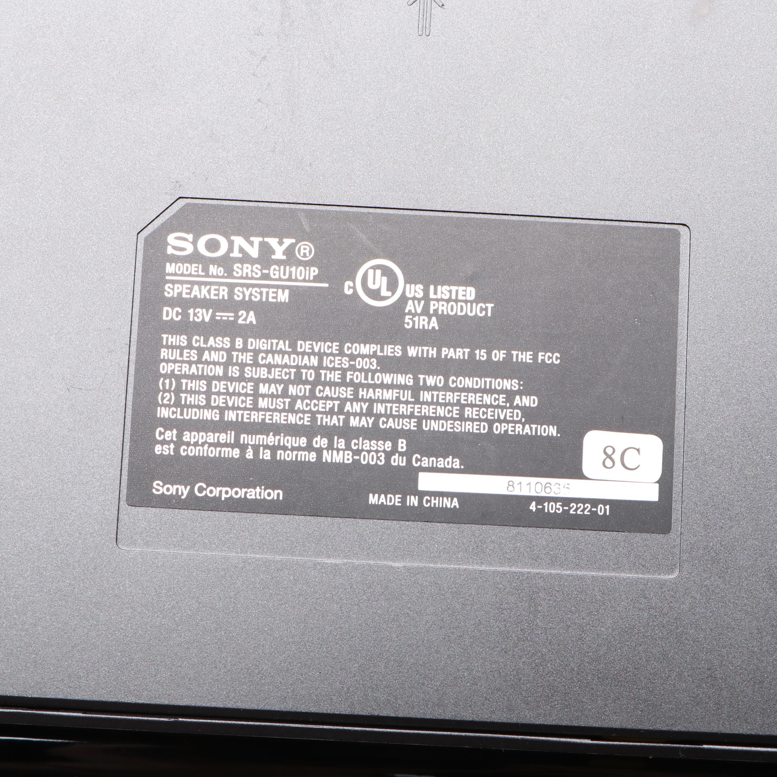 Sony SRS-GU10iP Speaker System, General Electric Cassette Player and More