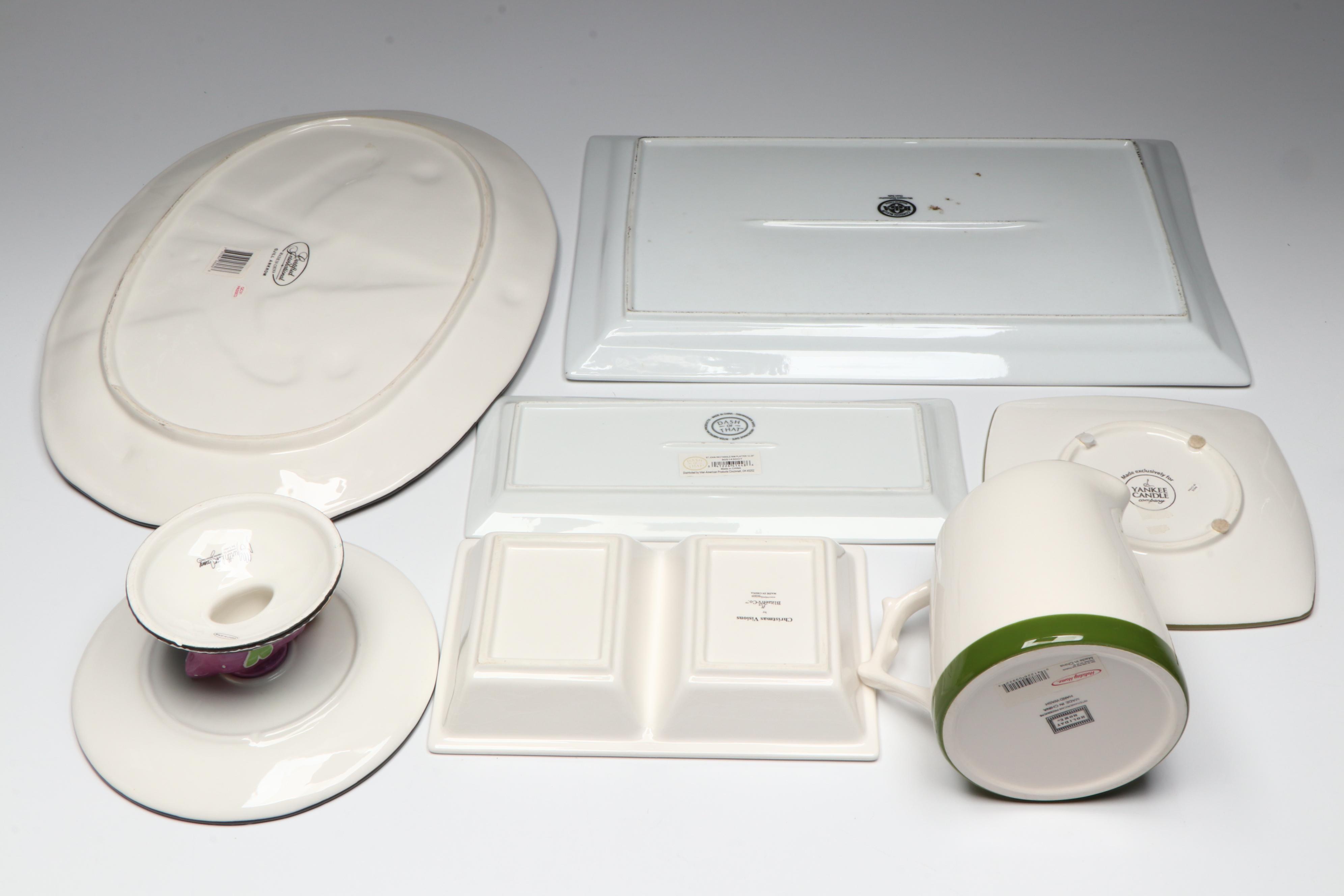 Christmas Themed with Other Serving Pieces and Table Linens