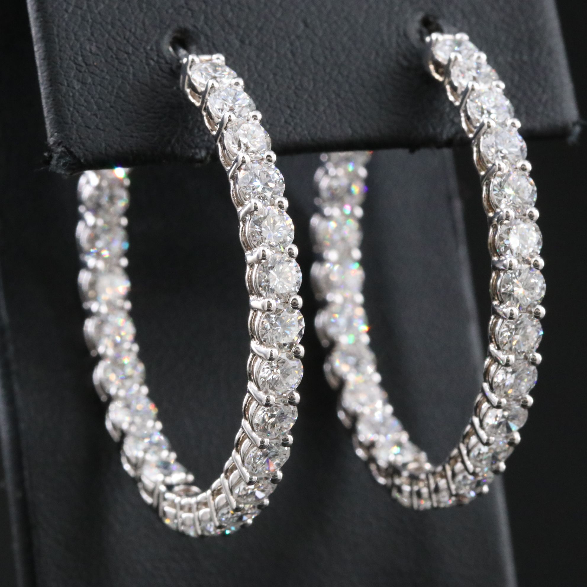 18K 8.20 CTW Lab Grown Diamond Inside-Out Hoop Earrings