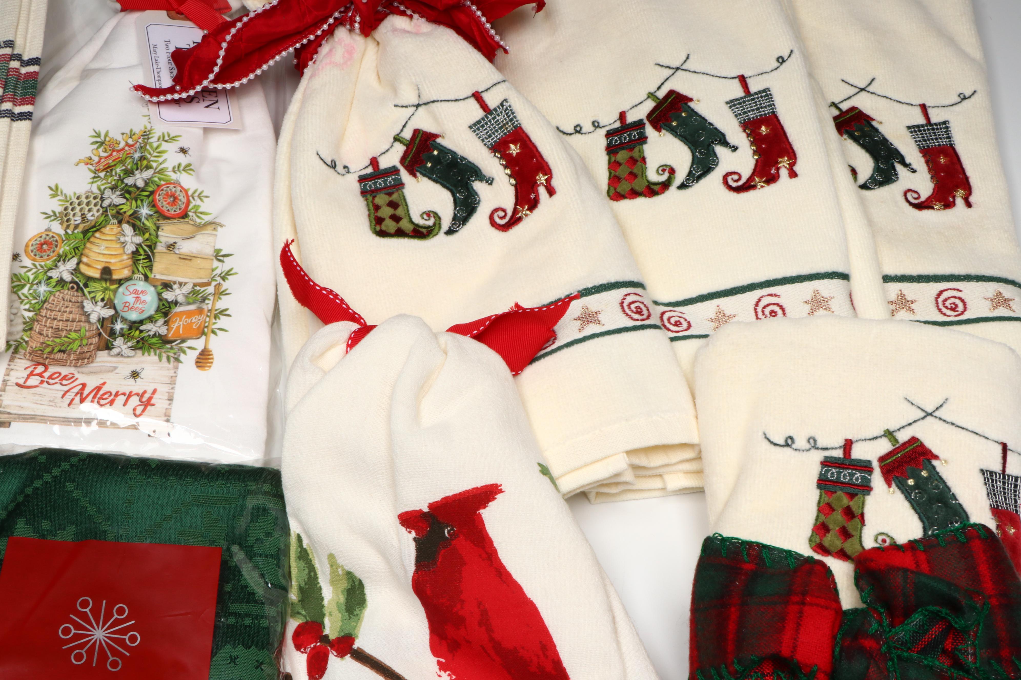 Christmas Themed with Other Serving Pieces and Table Linens