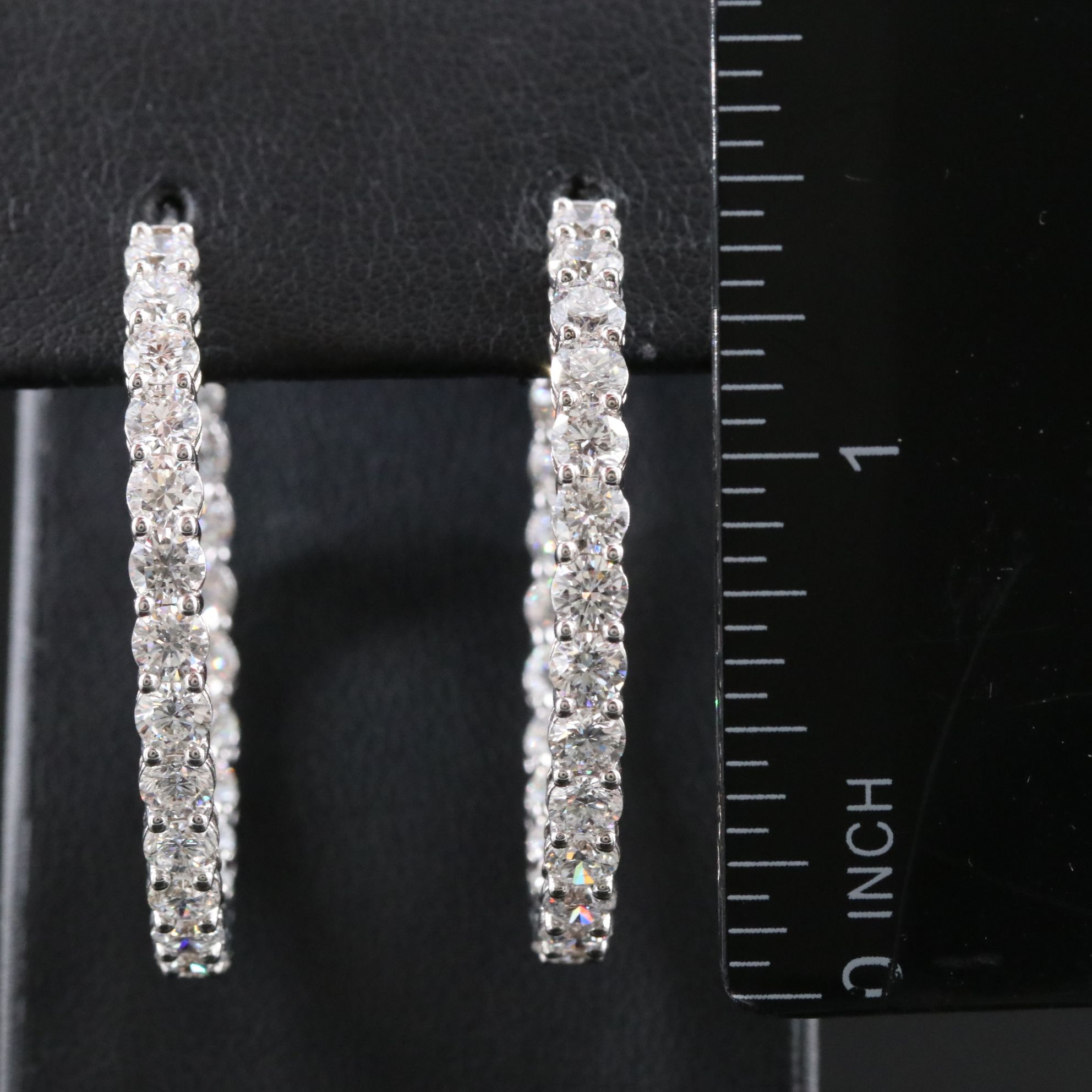 18K 8.20 CTW Lab Grown Diamond Inside-Out Hoop Earrings