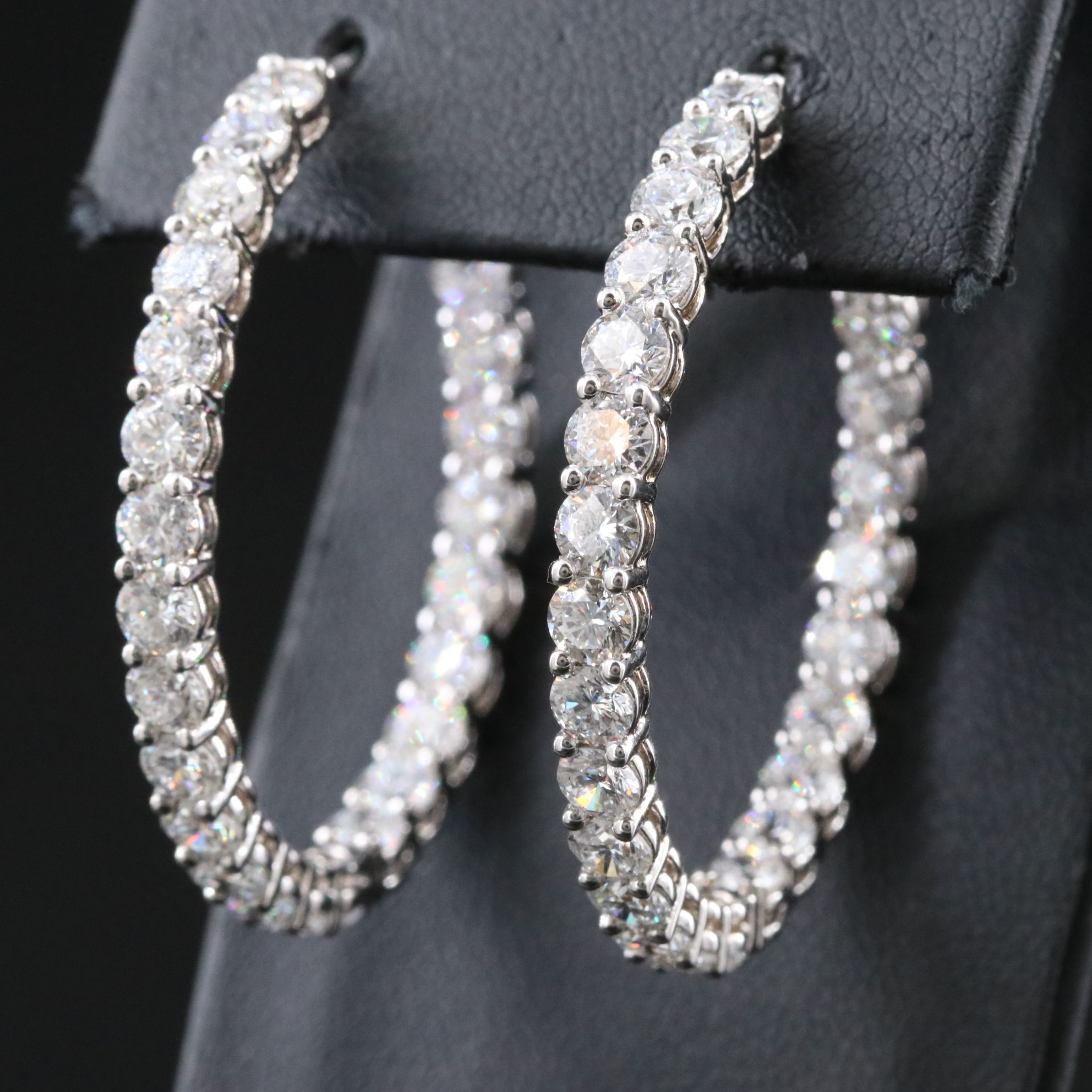 18K 8.20 CTW Lab Grown Diamond Inside-Out Hoop Earrings