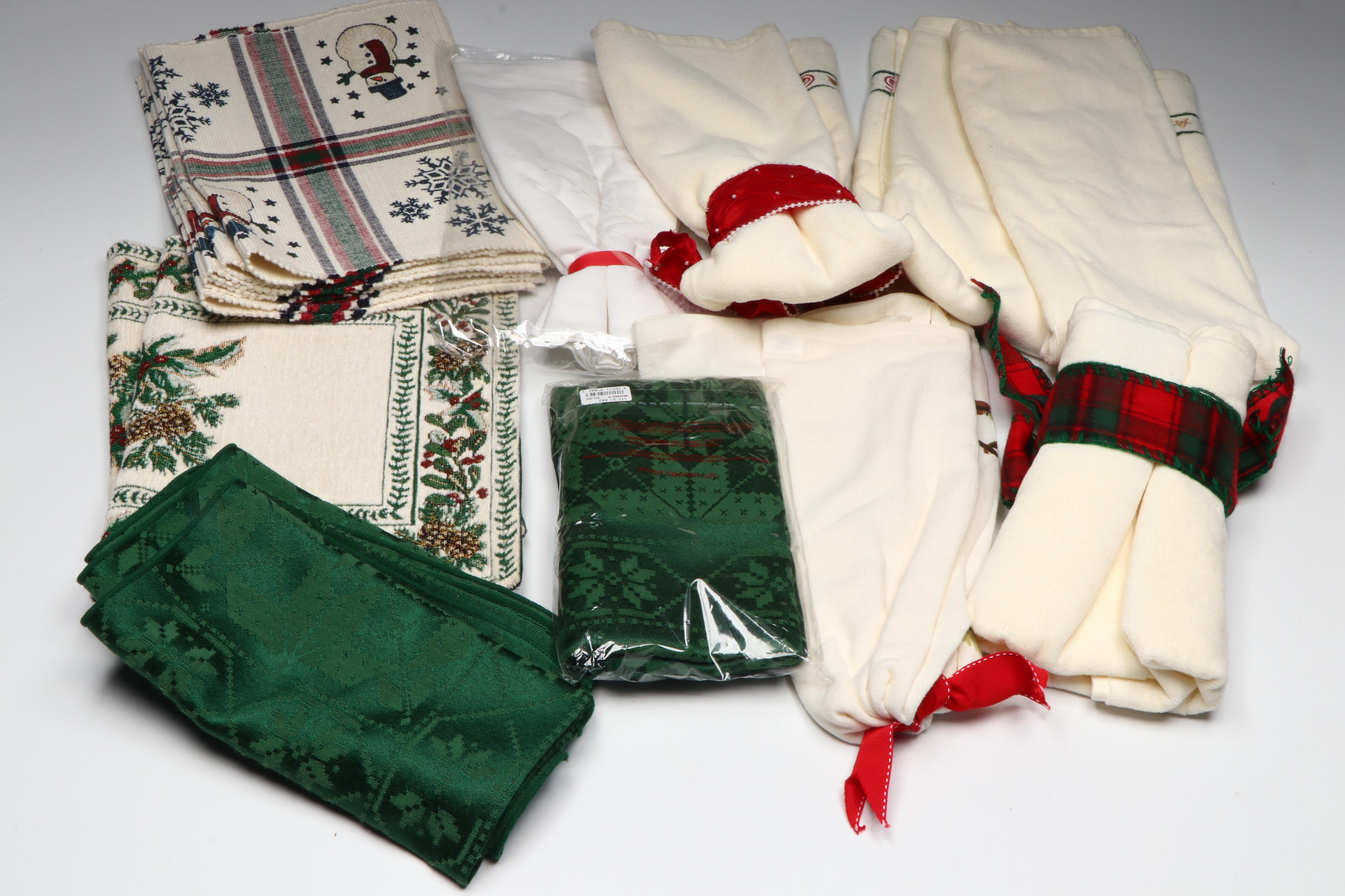 Christmas Themed with Other Serving Pieces and Table Linens