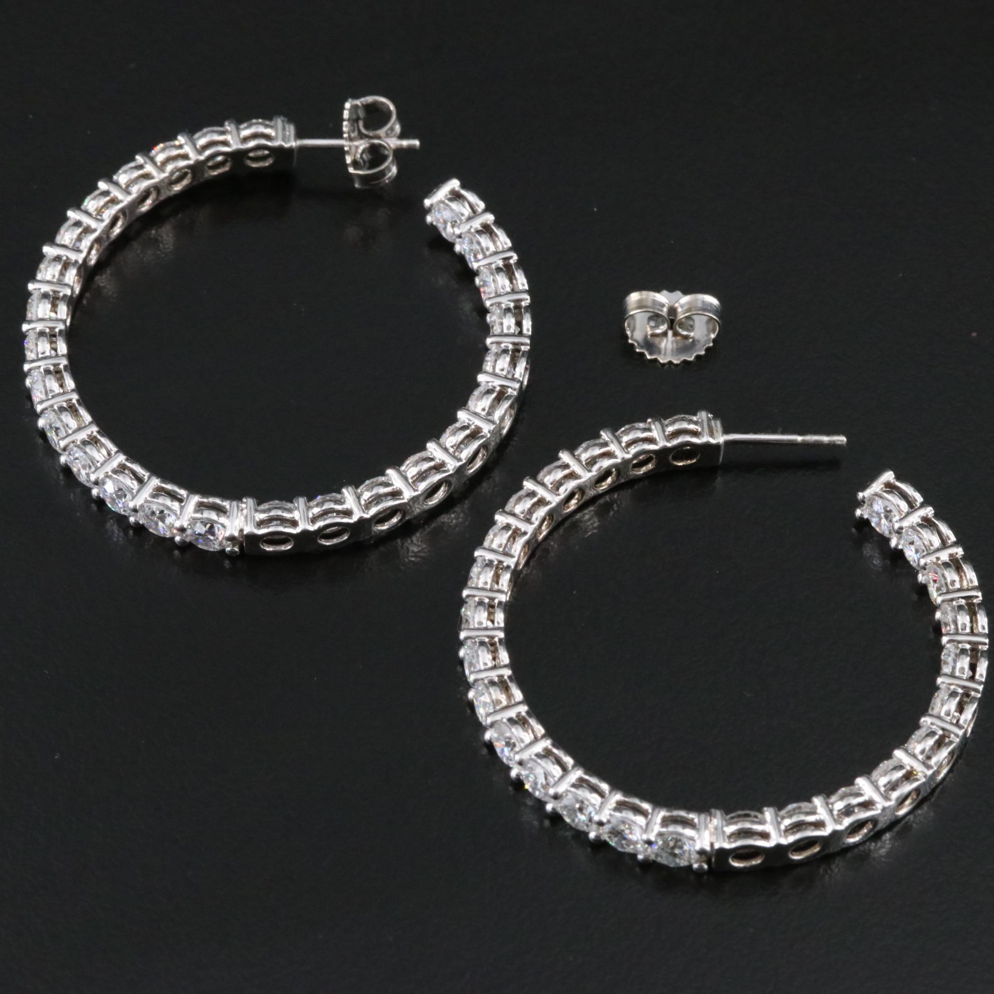 18K 8.20 CTW Lab Grown Diamond Inside-Out Hoop Earrings
