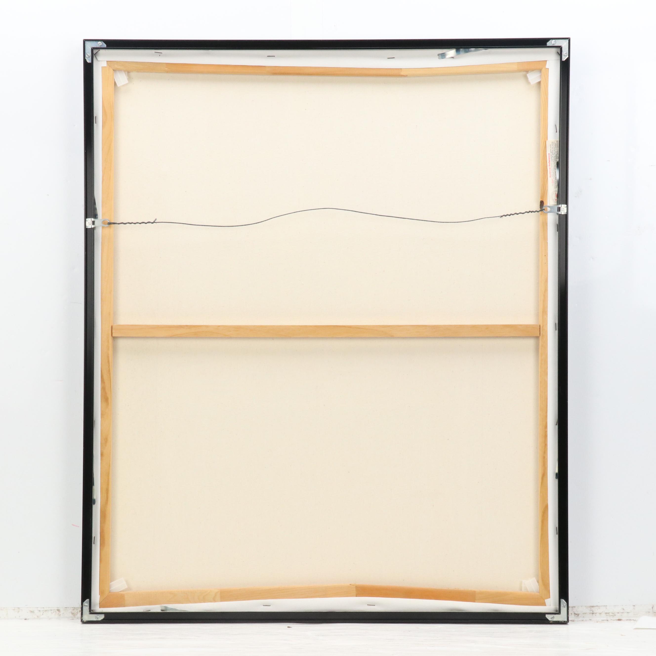 Kim Roberston Still Life Acrylic Painting of Plants Along a Windowsill, 2000