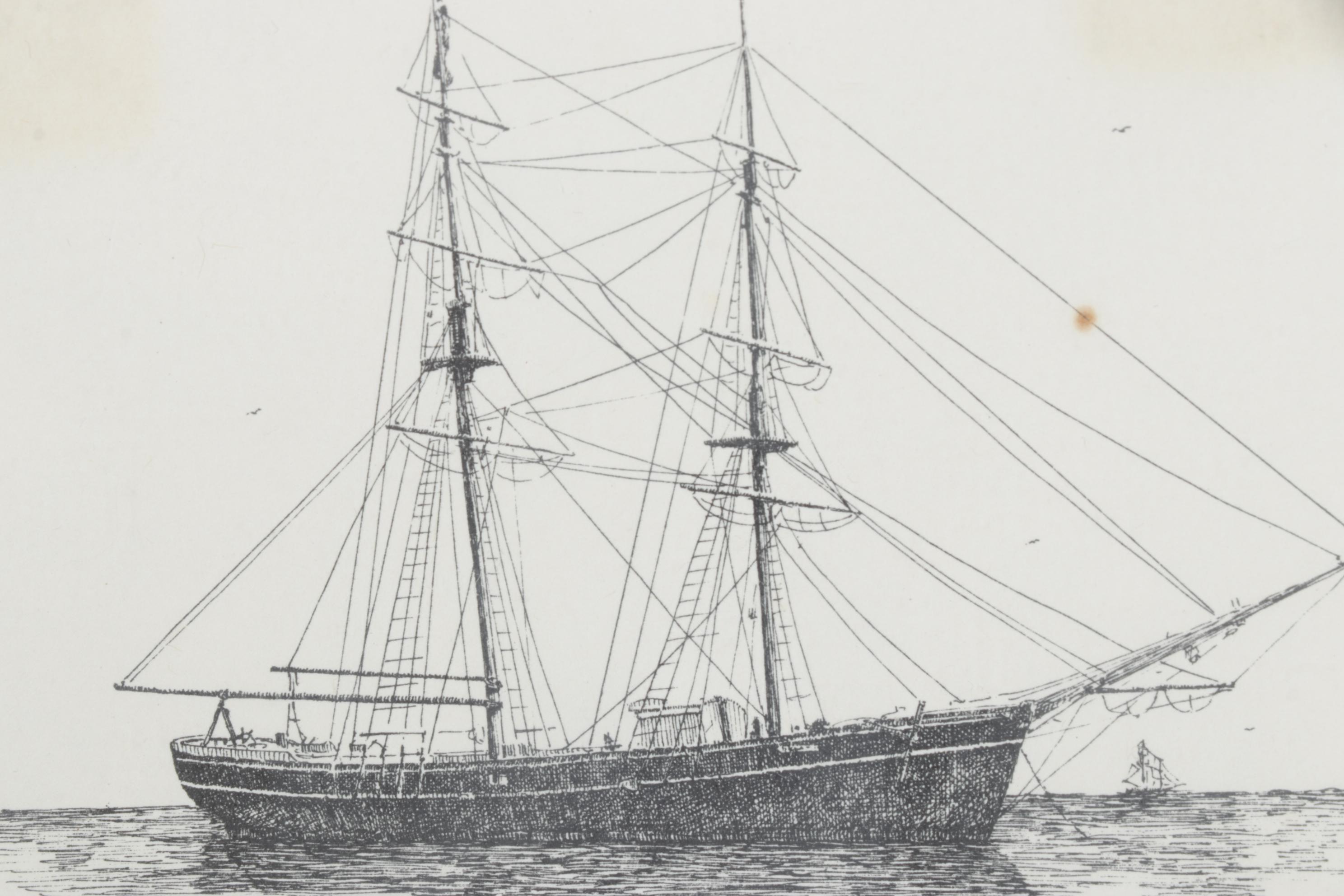 Four Framed Prints of Ships and Nautical Scenes