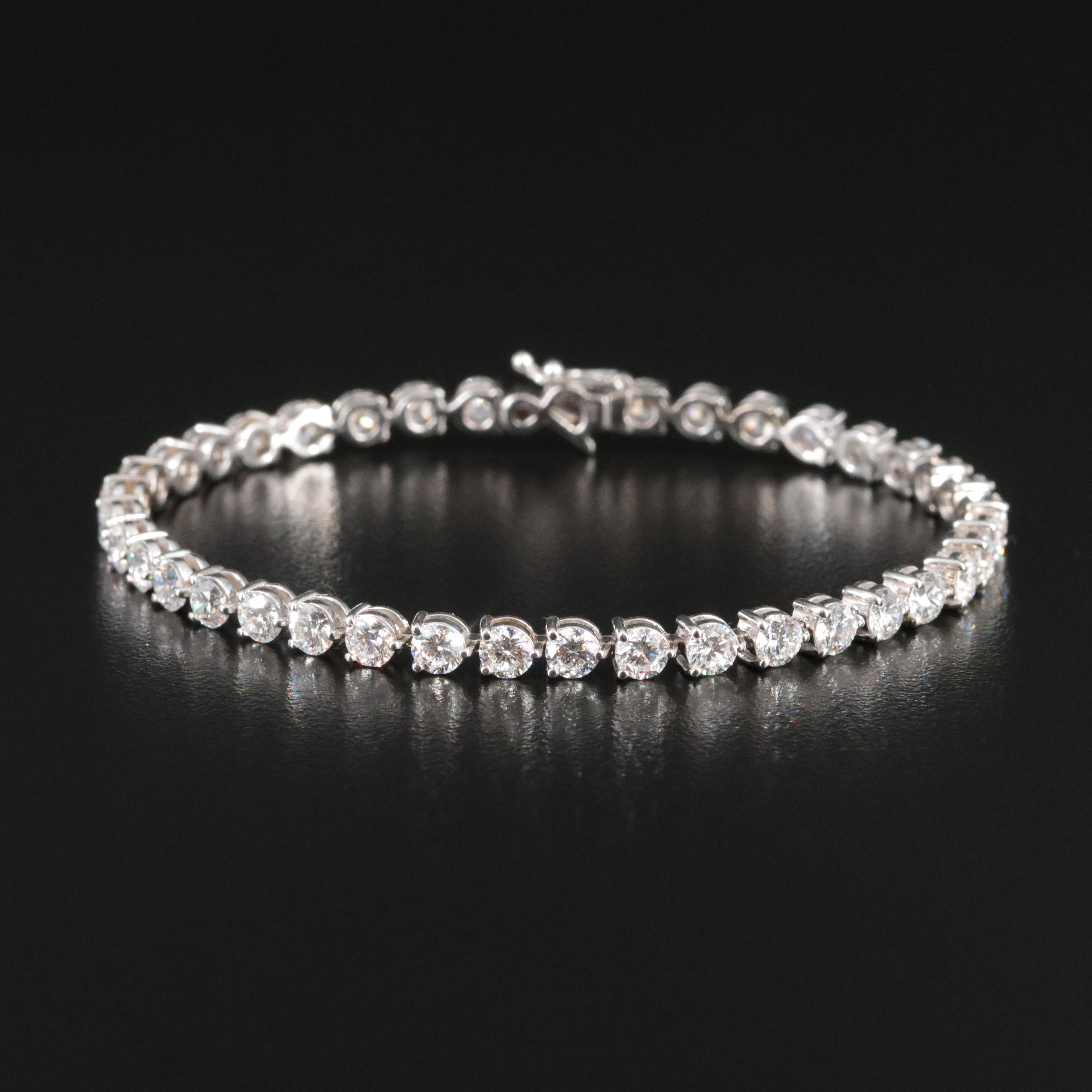 18K 6.65 CTW Lab Grown Diamond Line Bracelet