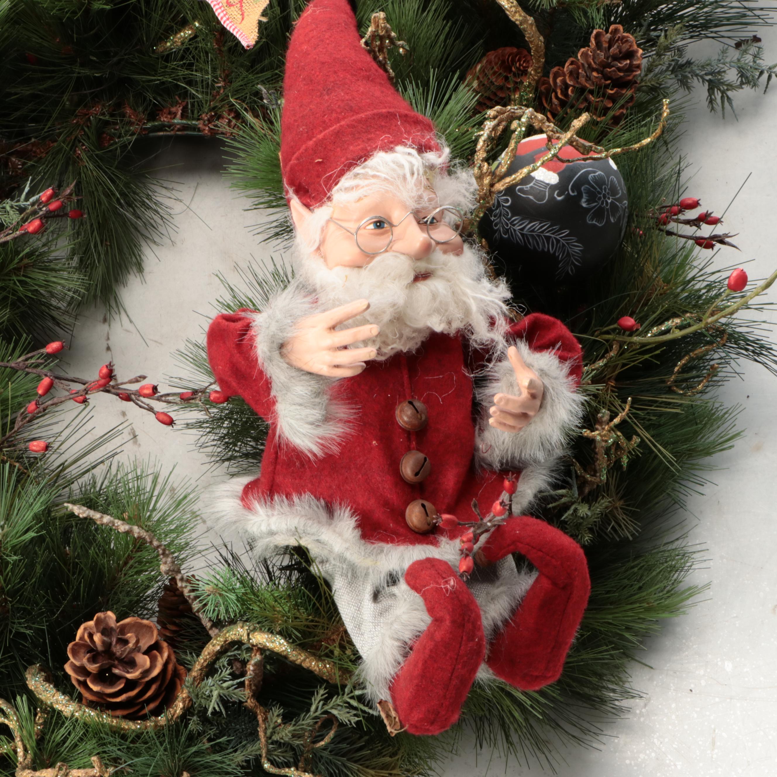 Christmas Artificial Pine Ornament and Pine Cone Embellished Wreaths