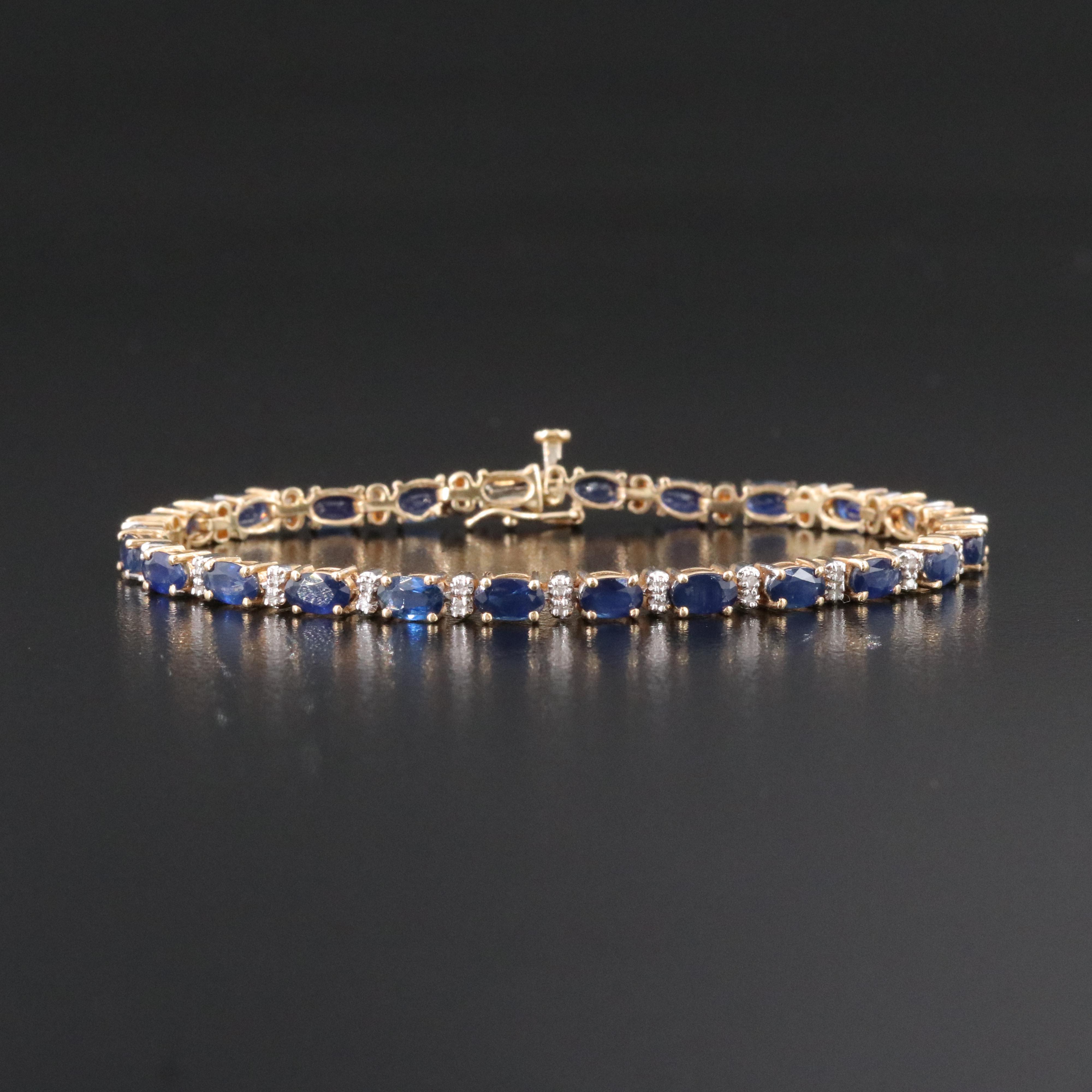 14K Sapphire and Diamond Bracelet