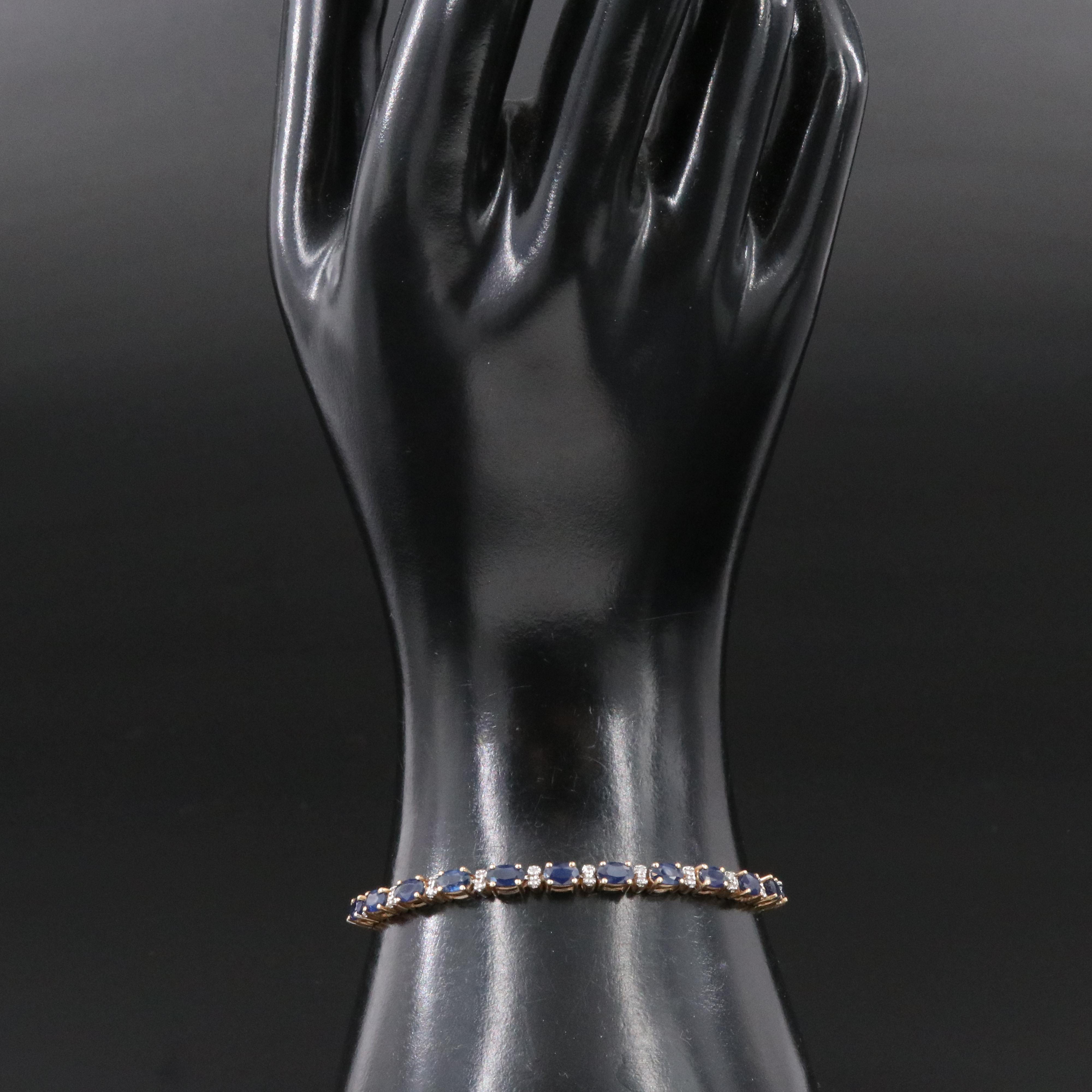 14K Sapphire and Diamond Bracelet