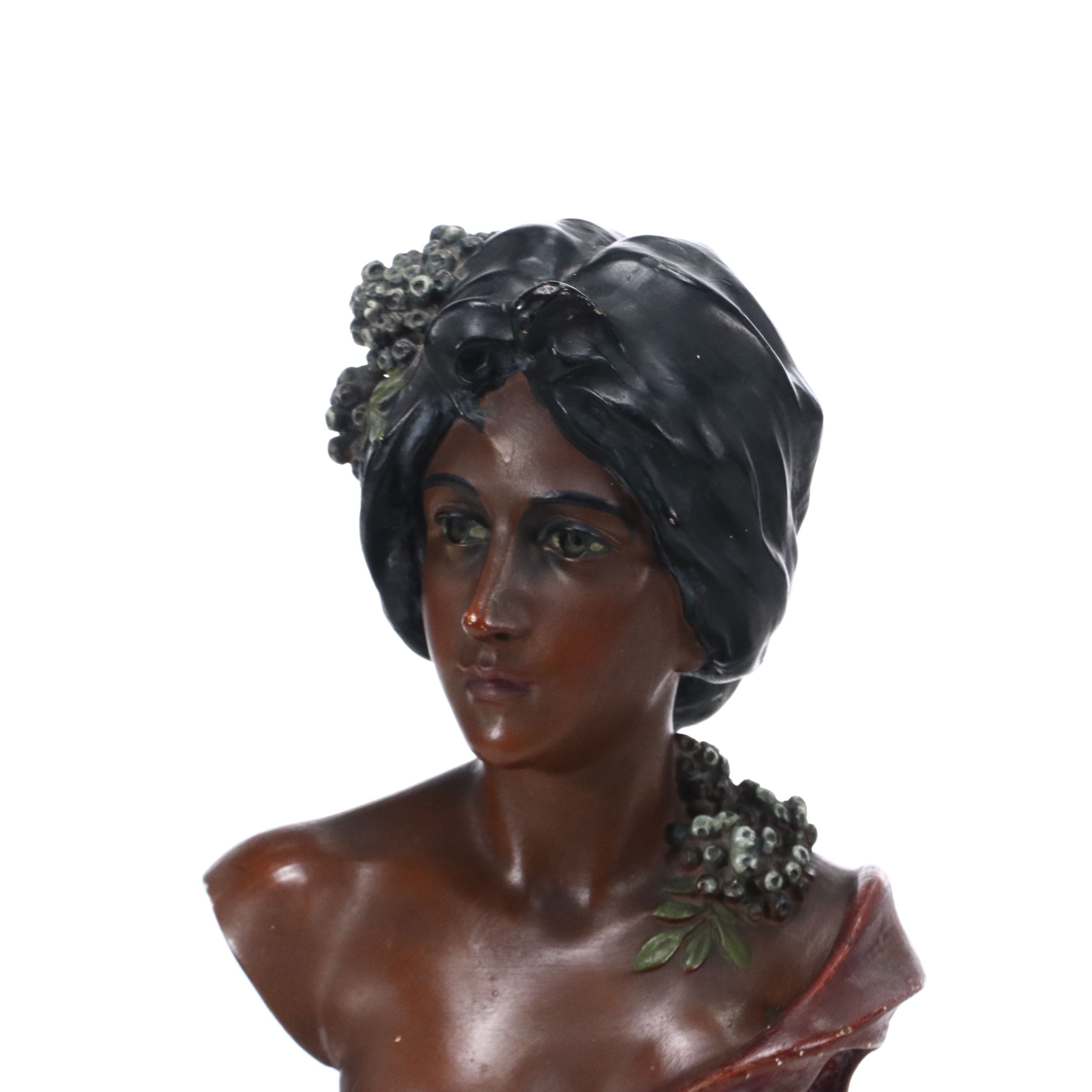 Schumacher Art Nouveau Chalkware Bust "Atlasa"