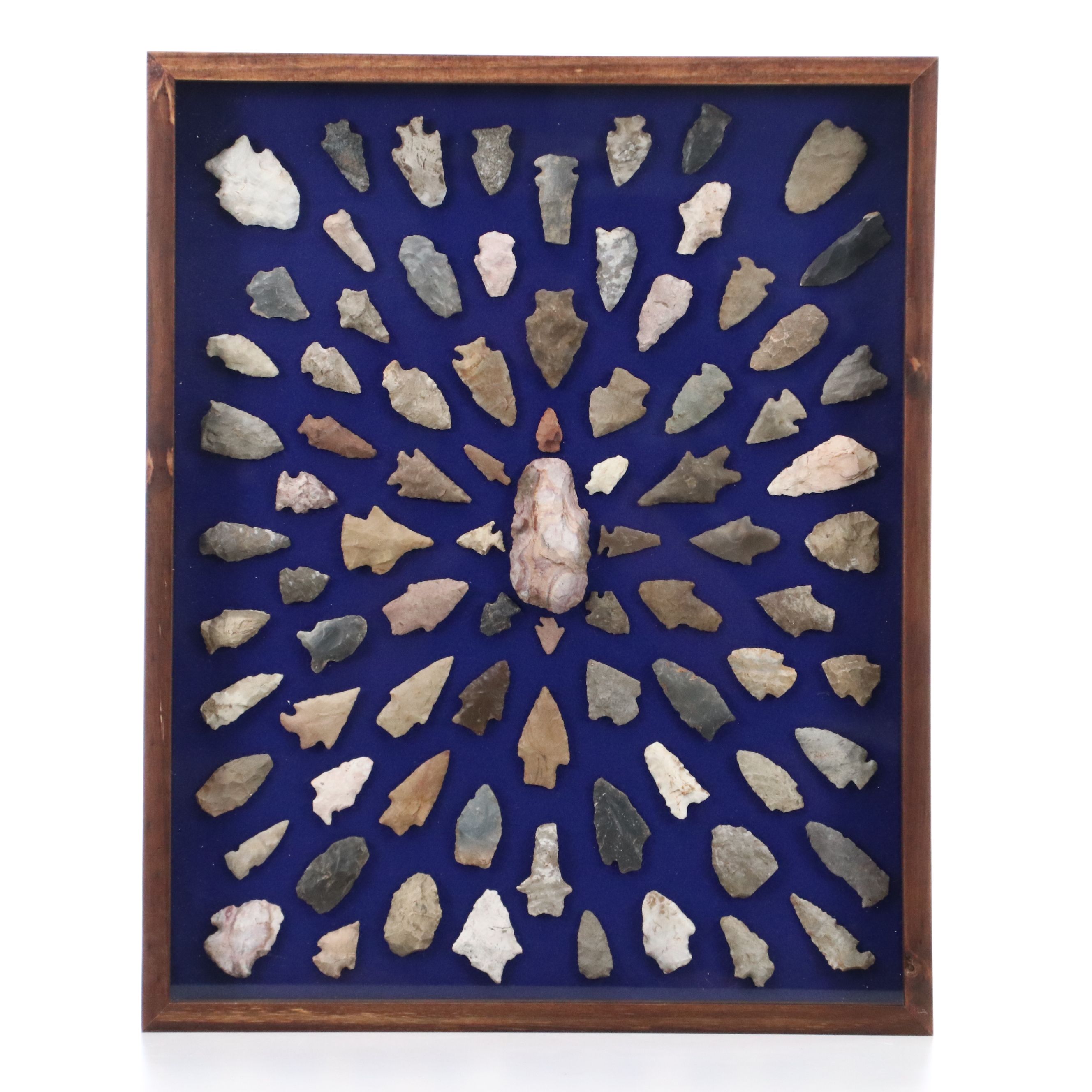 Archaic to Mississippian Woodlands Chert Arrowheads and Biface Tool