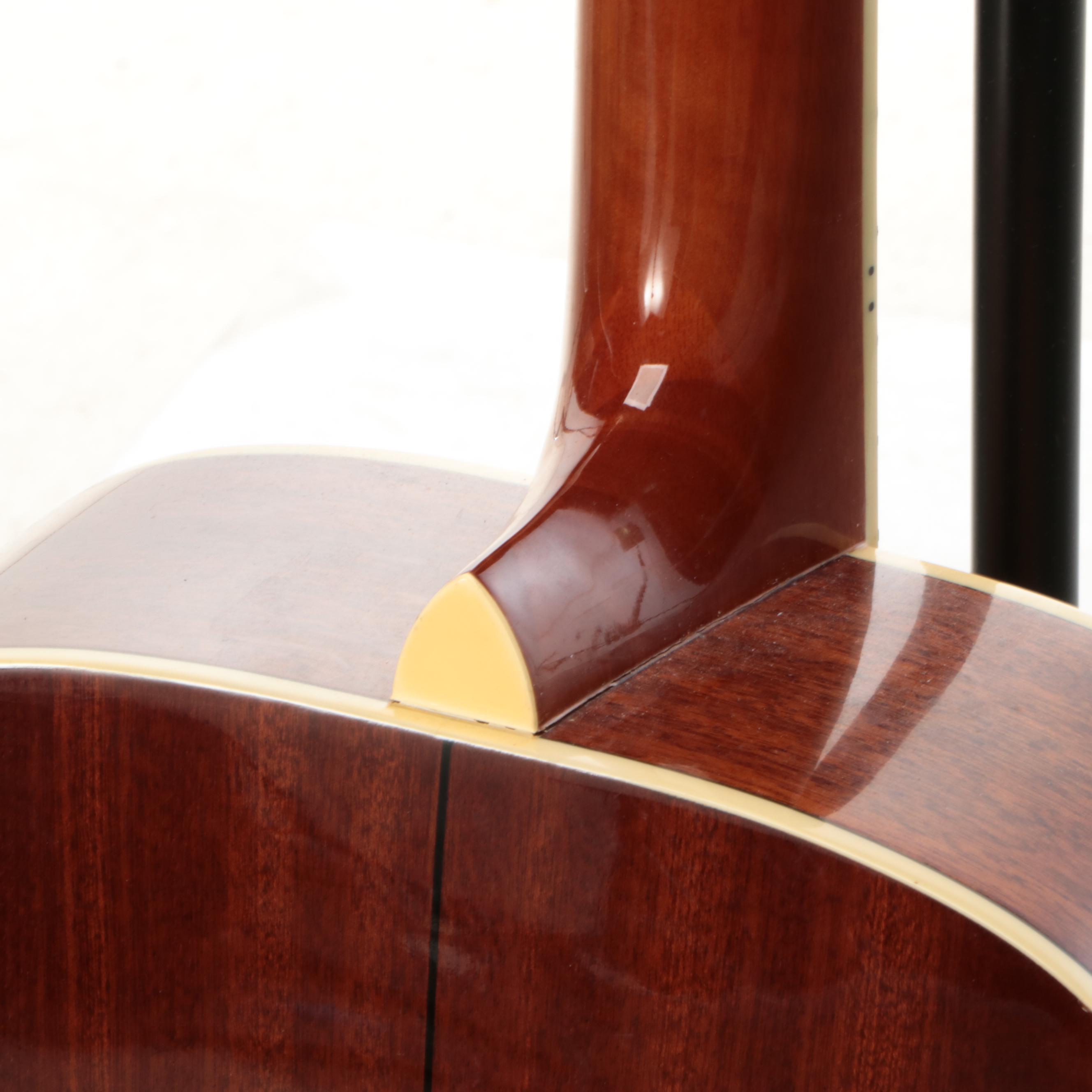 Mitchell Spruce Top and Mahogany Acoustic Guitar with Abalone Inlay and Stand