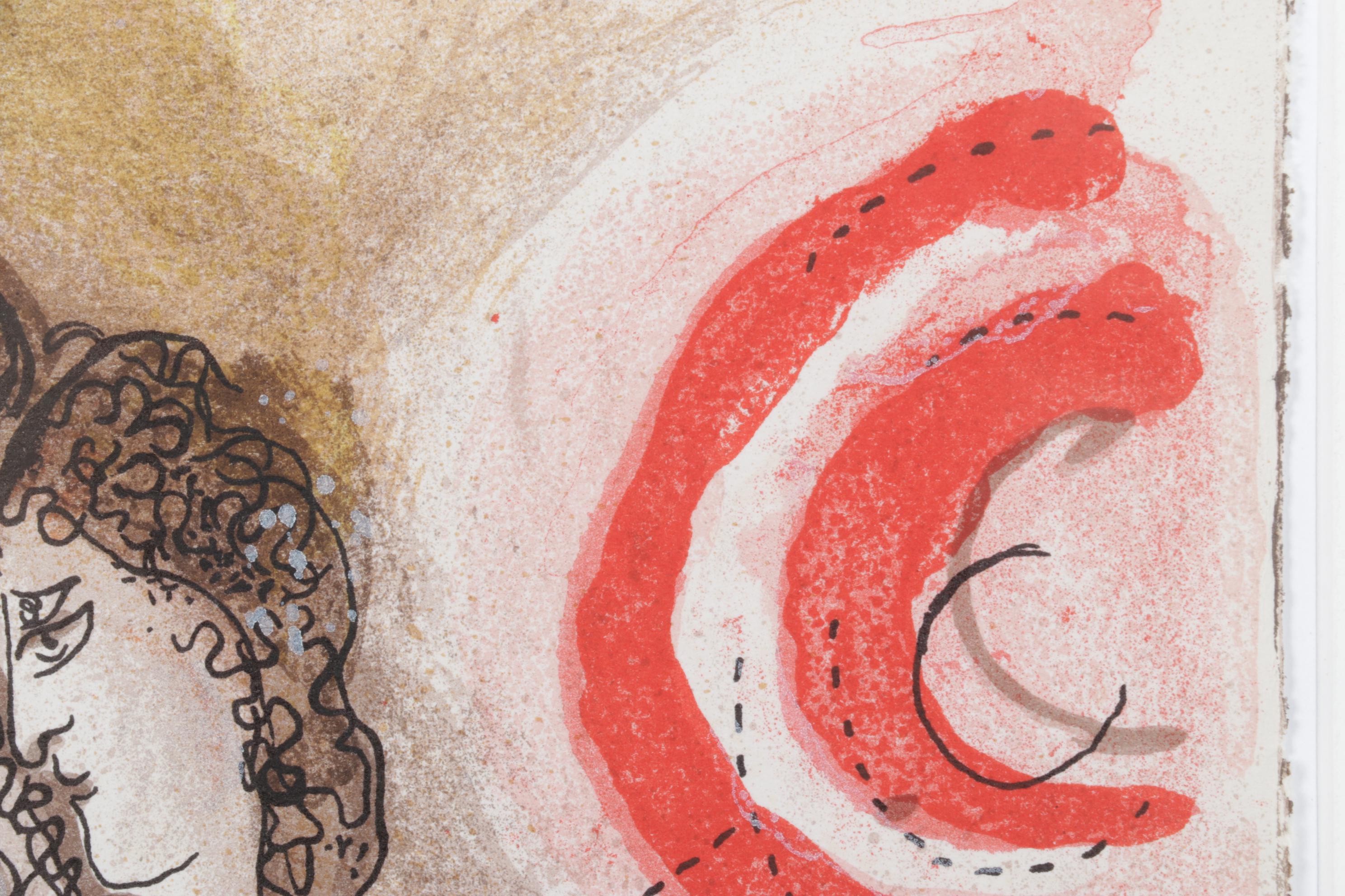 Marc Chagall Color Lithograph "Naomi et ses belles-filles" From "Verve," 1960