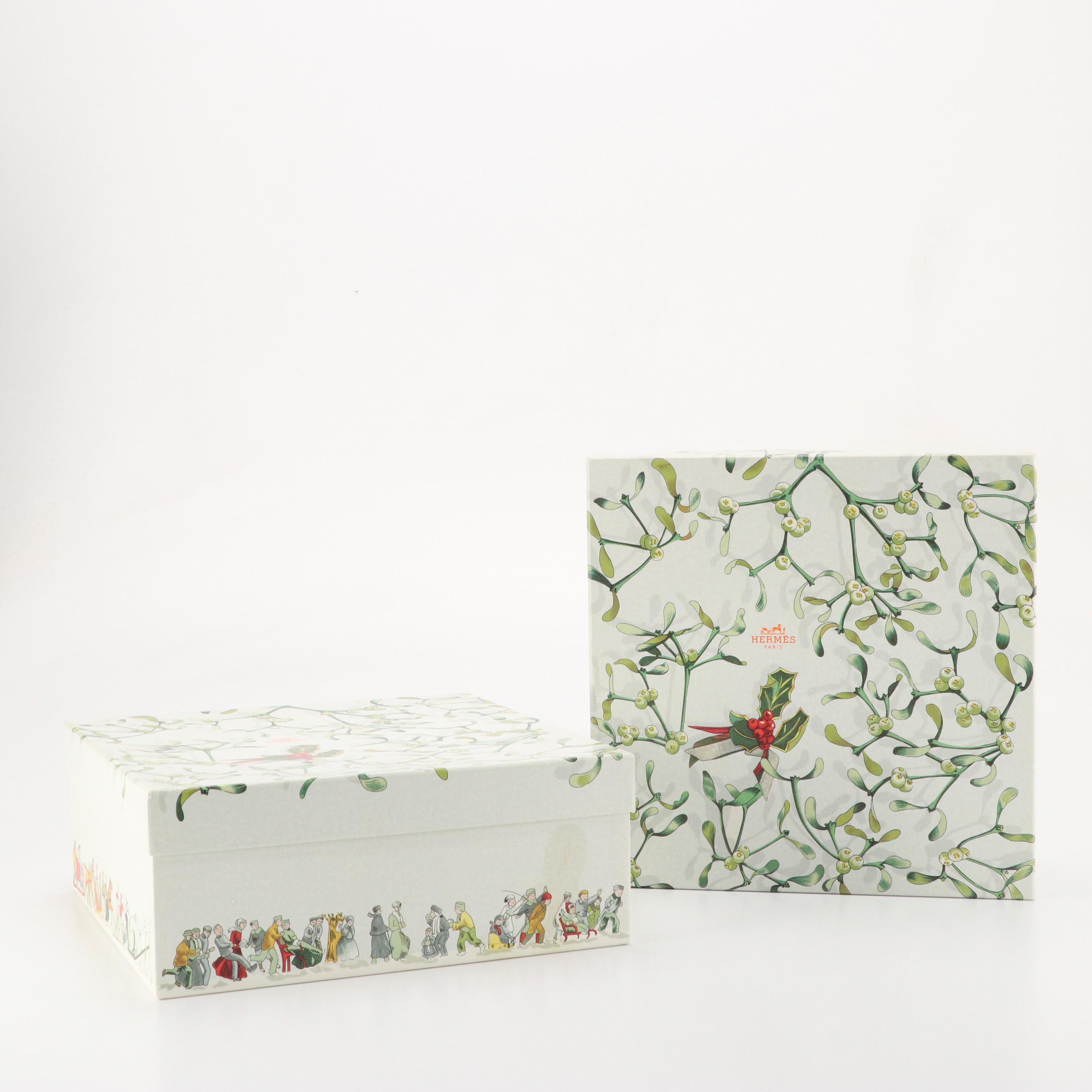 Hermès Holly/Christmas Theme Gift Boxes, Louis Vuitton Gift Box & Other Dust Bag
