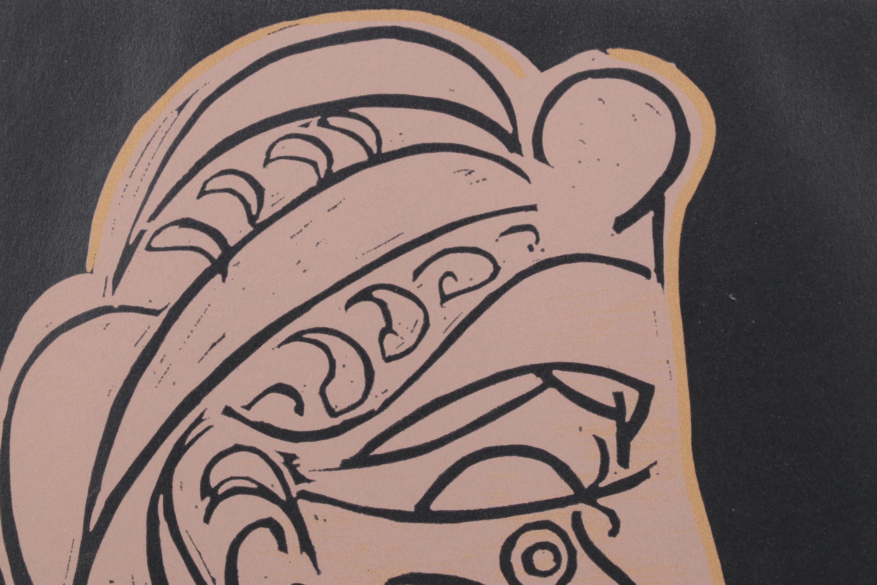 Pablo Picasso Linoleum Cut "Female Head in Profile," 1962