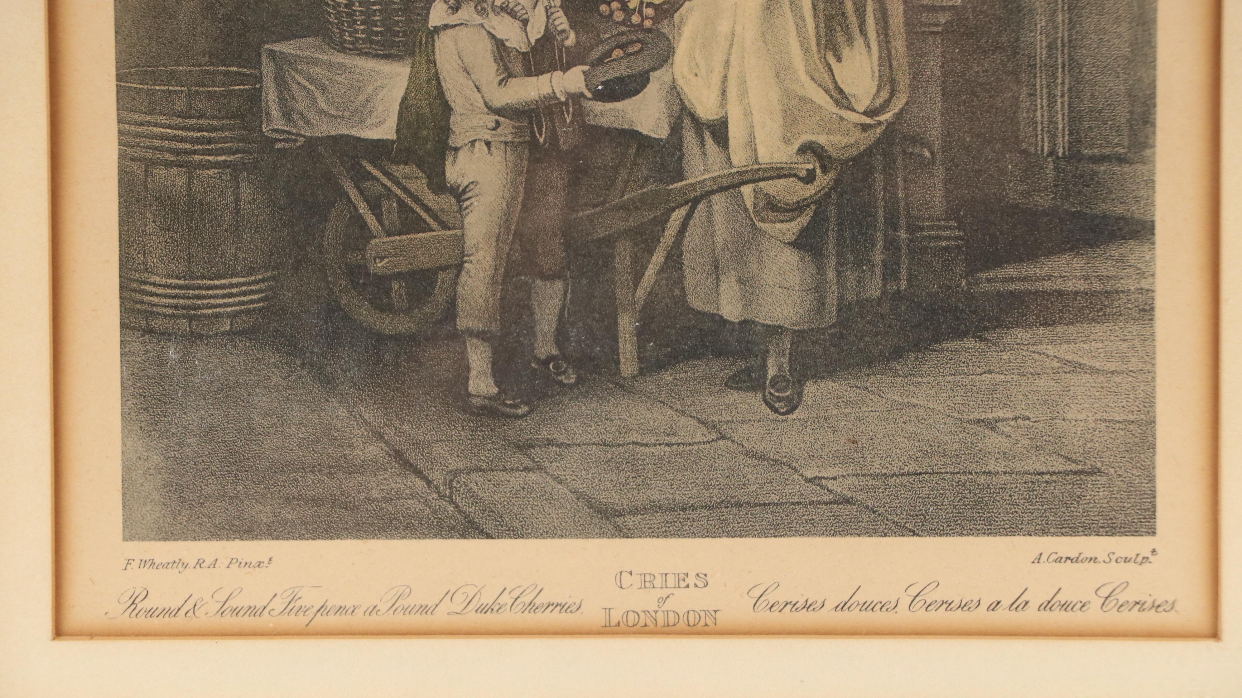 Hand-Embellished Stipple Engraving from "Cries of London" After F. Wheatly