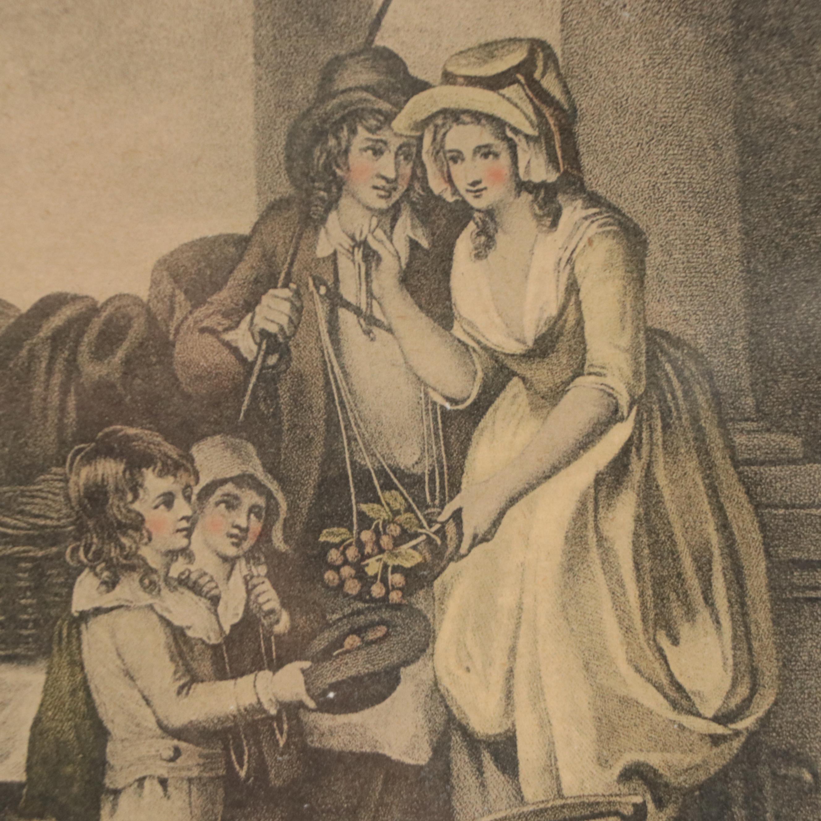 Hand-Embellished Stipple Engraving from "Cries of London" After F. Wheatly