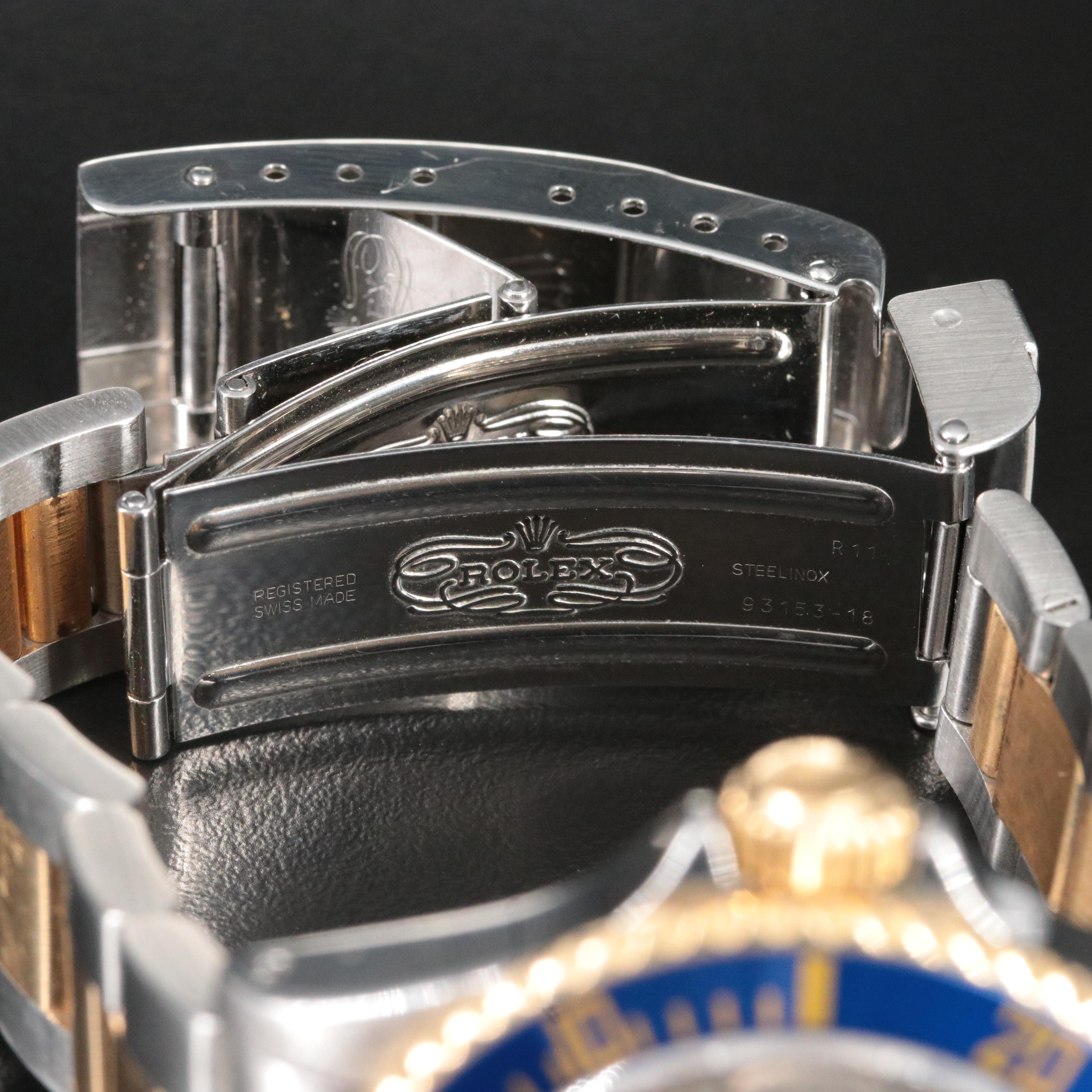 1996 Rolex 16613 Serti Diamond and Sapphire Dial Submariner Date Watch