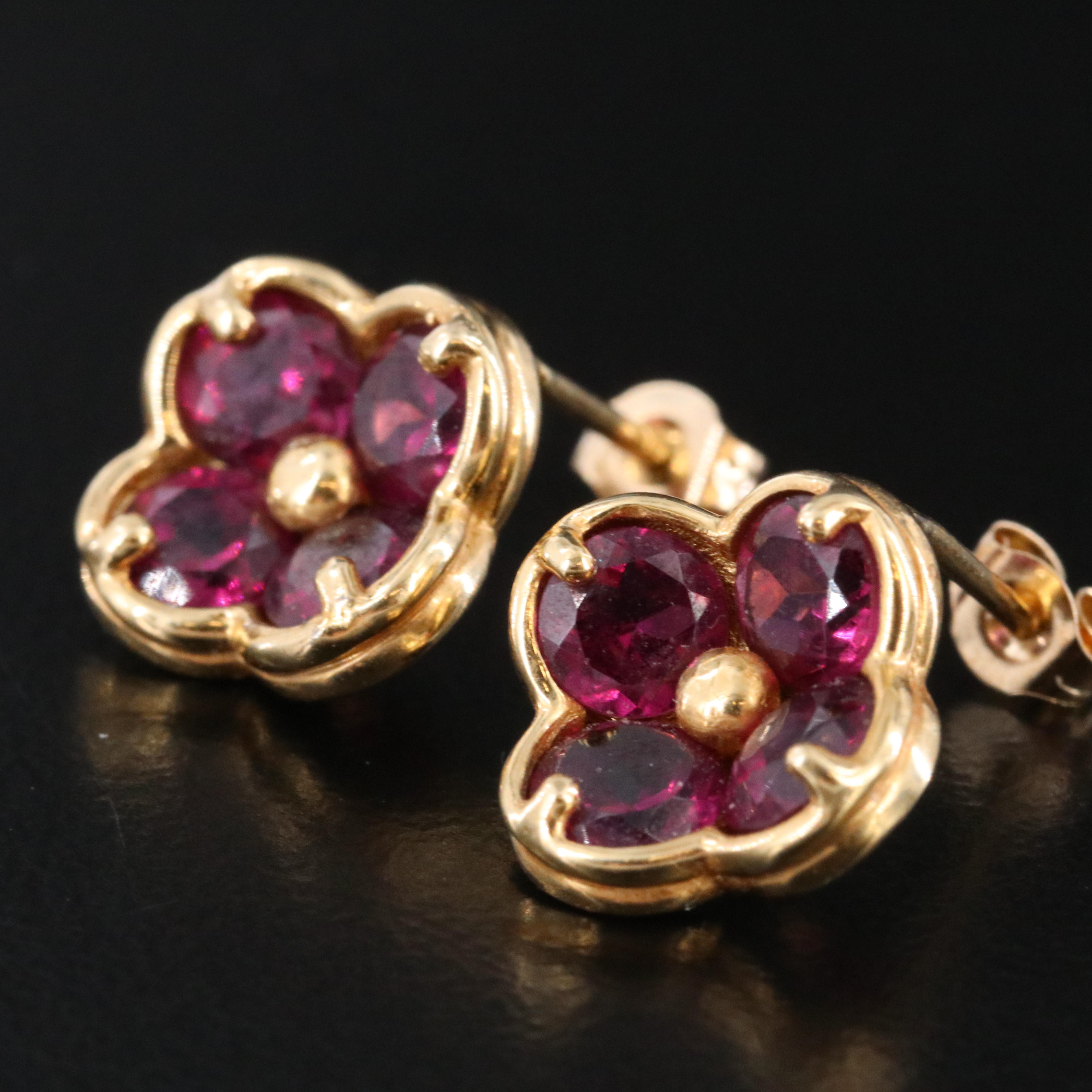 14K Garnet Earrings