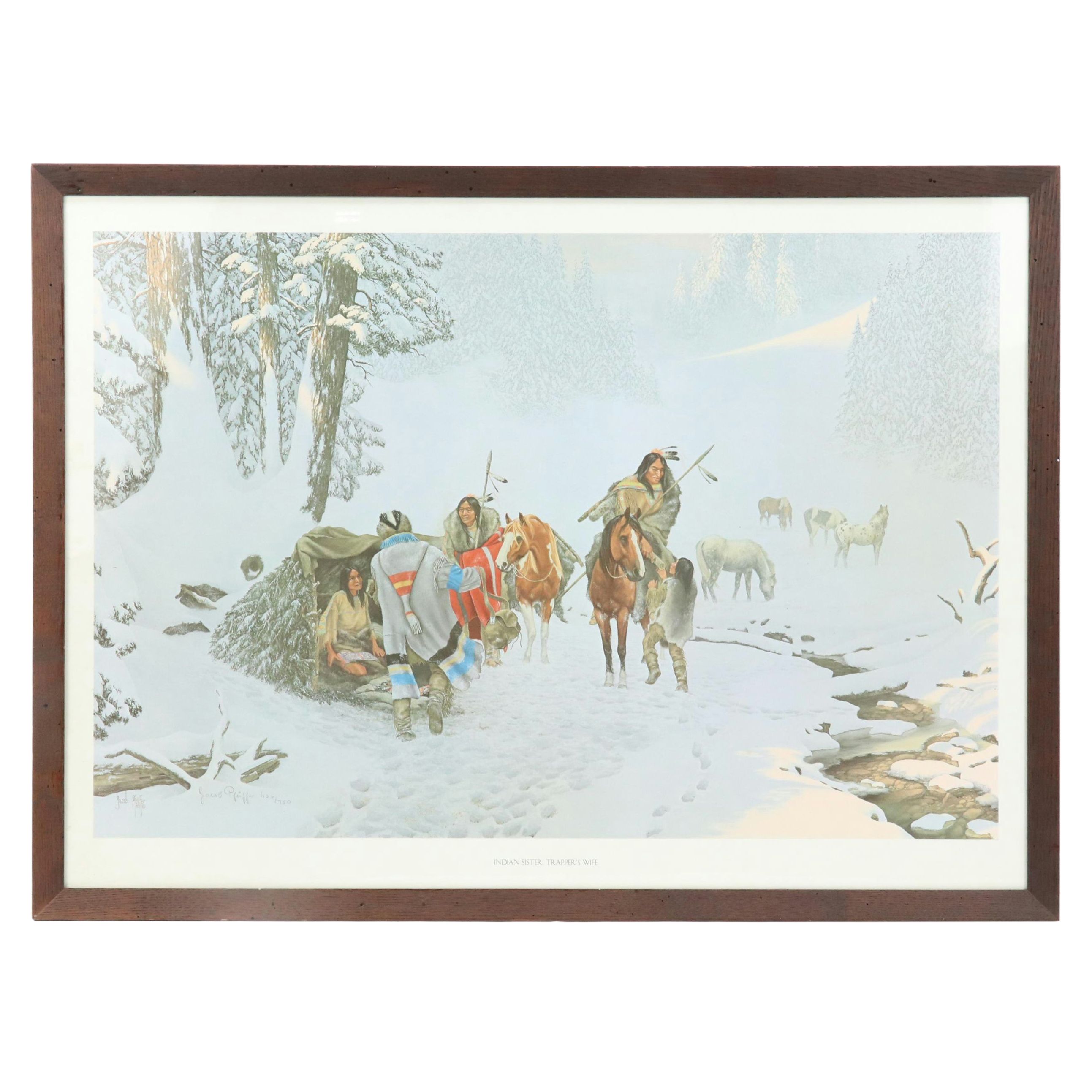 Jacob Pfeiffer Western Offset Lithograph "Indian Sister, Trapper's Wife"