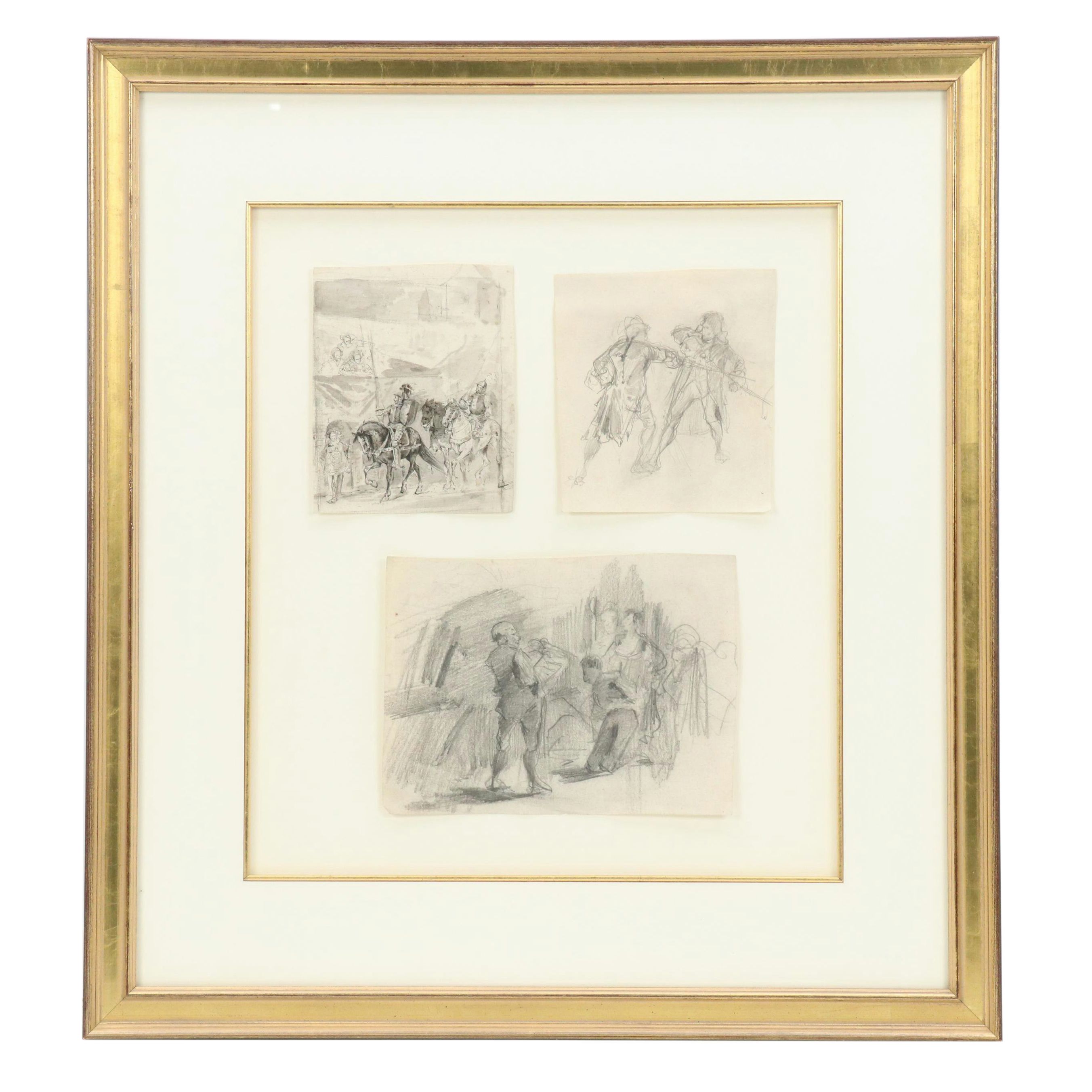 Collection of Preliminary Figurative Graphite Sketches