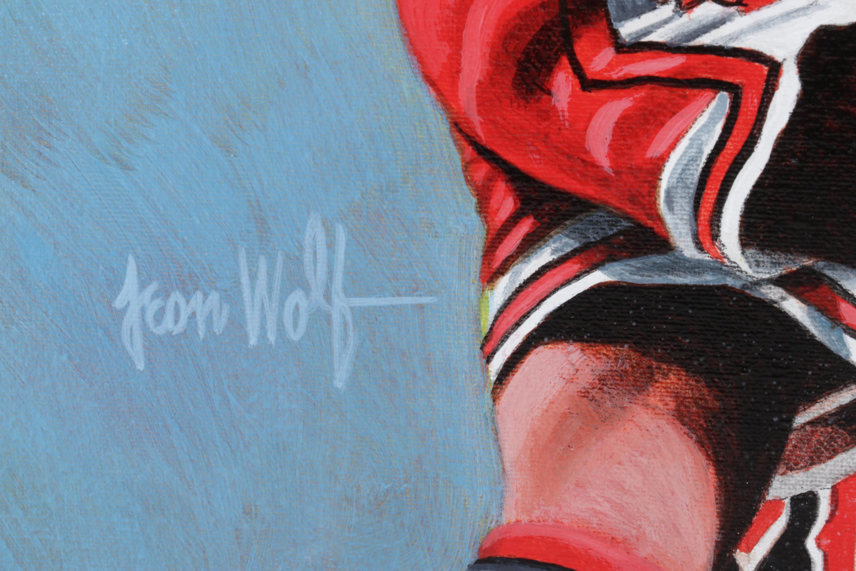 Leon Wolf Acrylic on Canvas Tribute to Michael Jordan