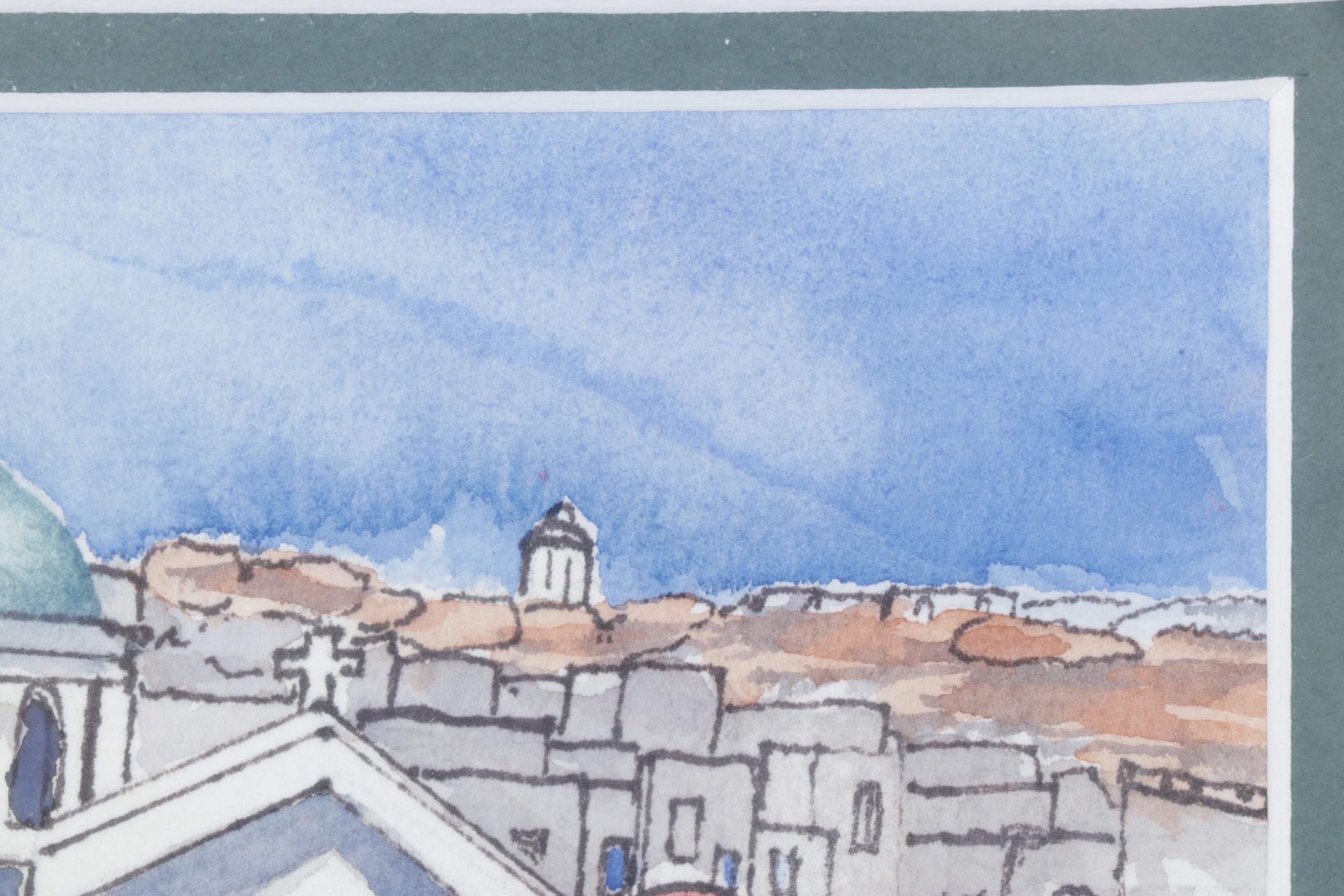 Sandy Trinter Watercolor of Agios Nikolakis Church, 2009