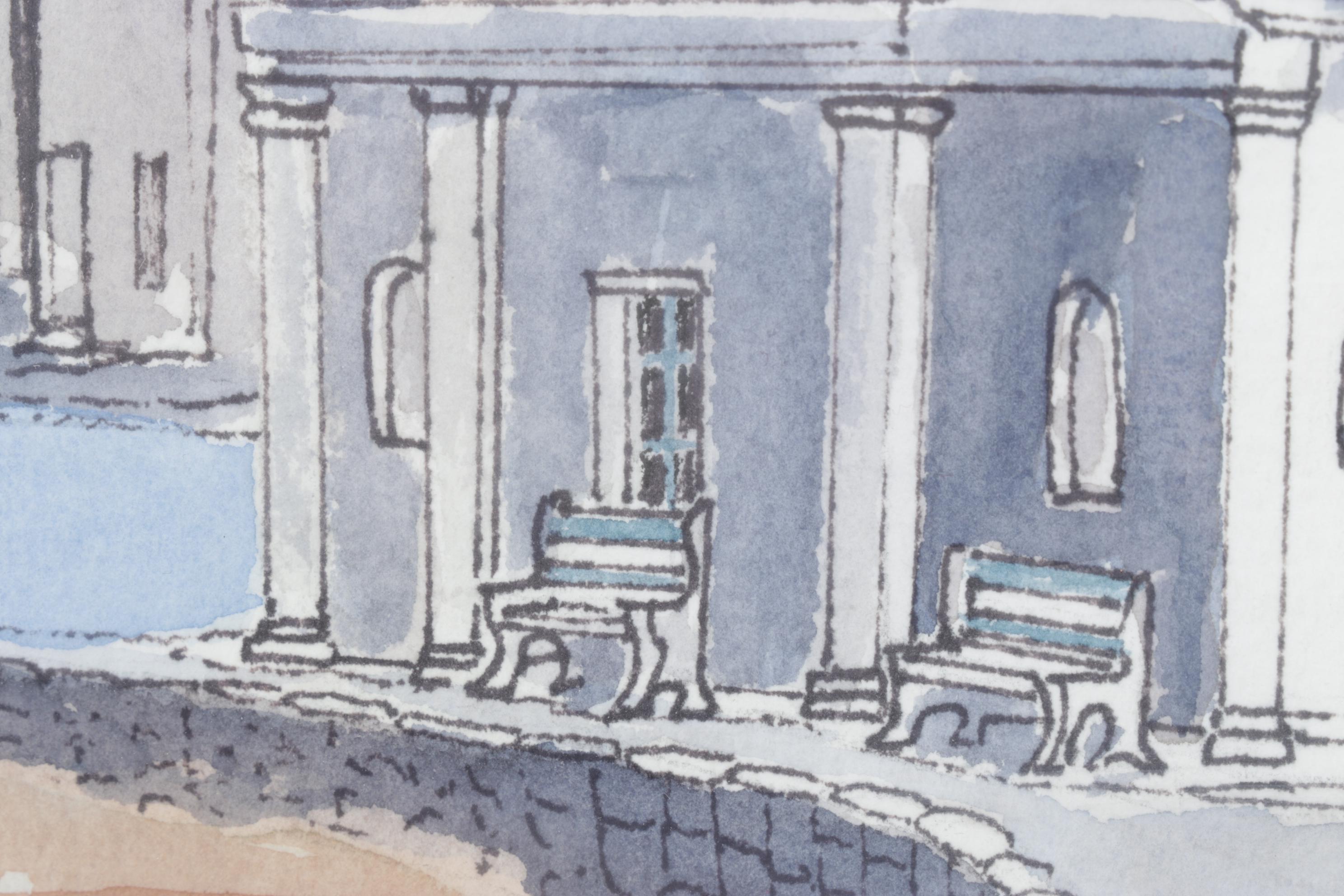 Sandy Trinter Watercolor of Agios Nikolakis Church, 2009