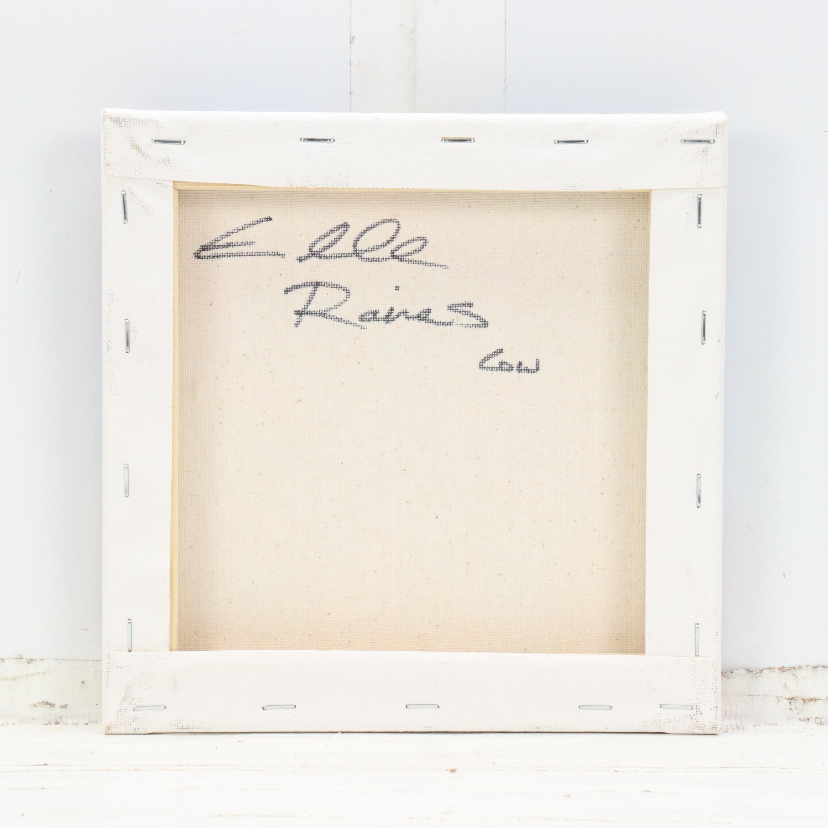 Elle Raines Stylized Acrylic Painting "Cow," 21st Century