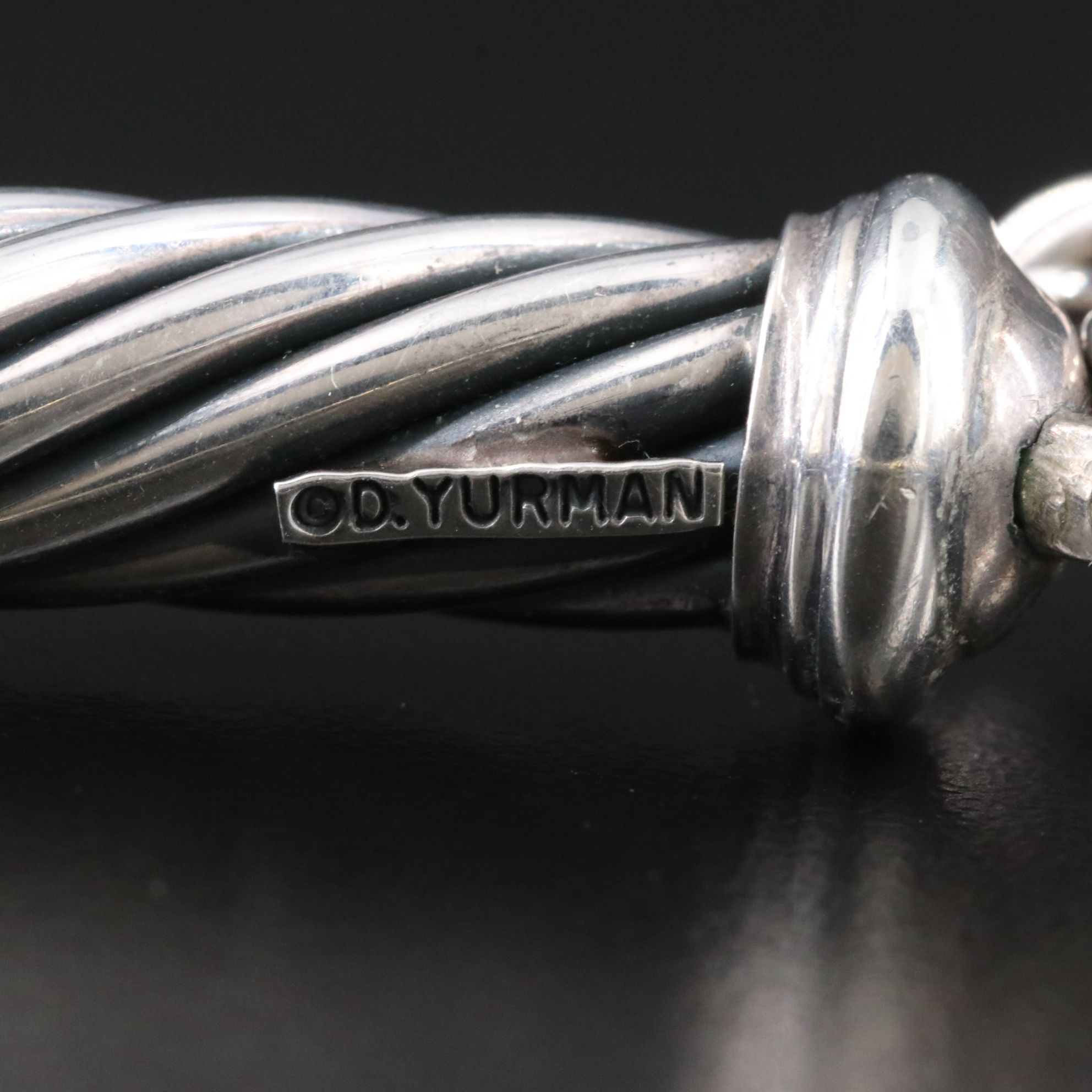 David Yurman Metro Sterling and 14K Cable Collar Necklace