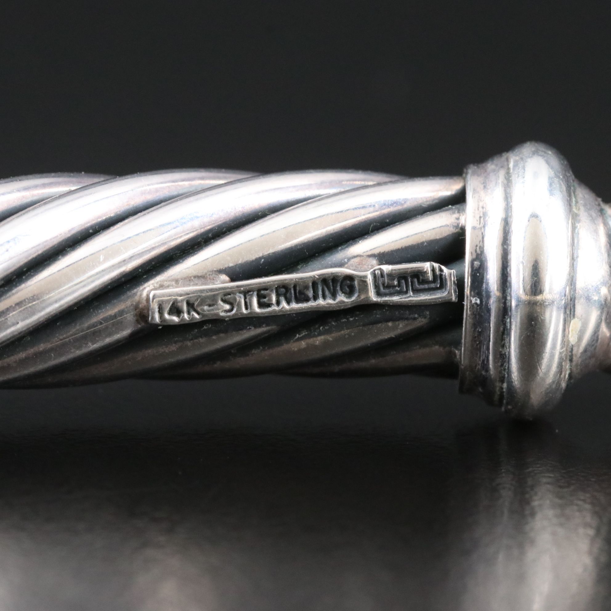 David Yurman Metro Sterling and 14K Cable Collar Necklace