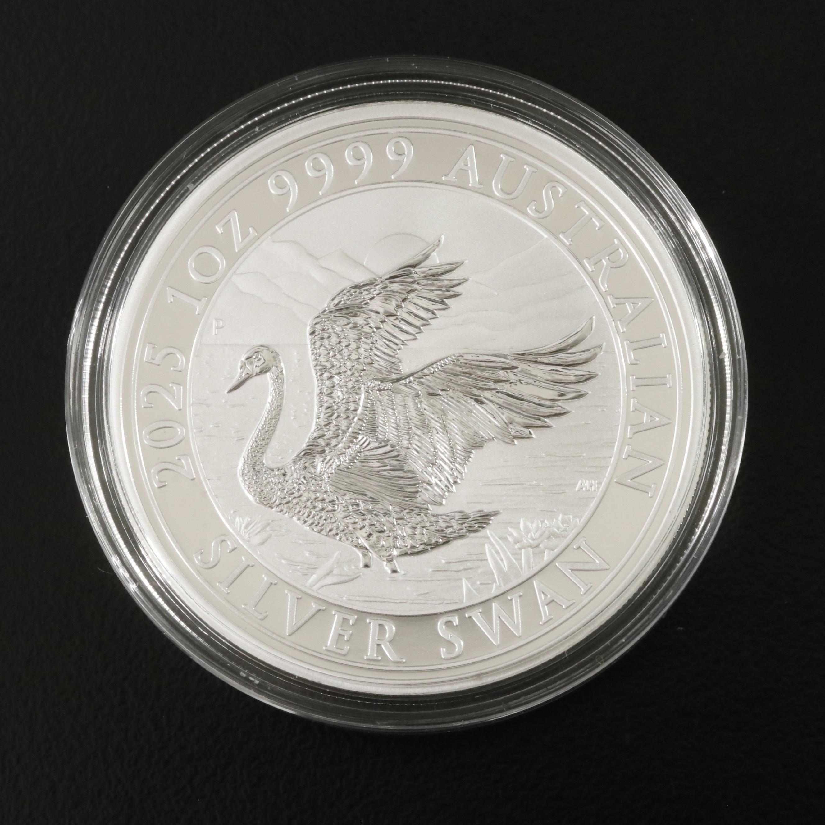 2025 Australia $1 Charles III "Silver Swan" Fine Silver 1-Oz. Bullion Coin