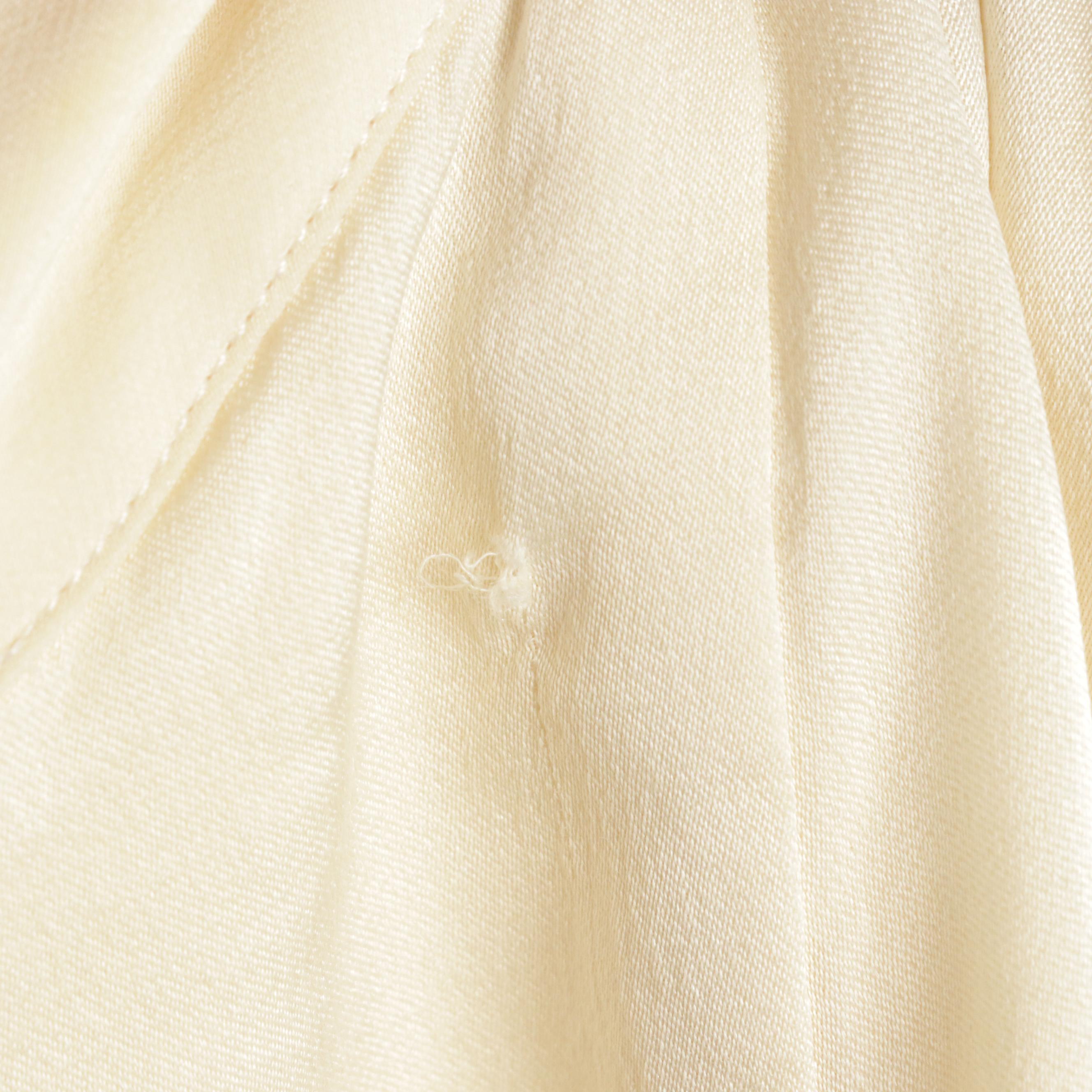 Chanel Boutique Asymmetrical Blouse with Quilted Trim in Silk