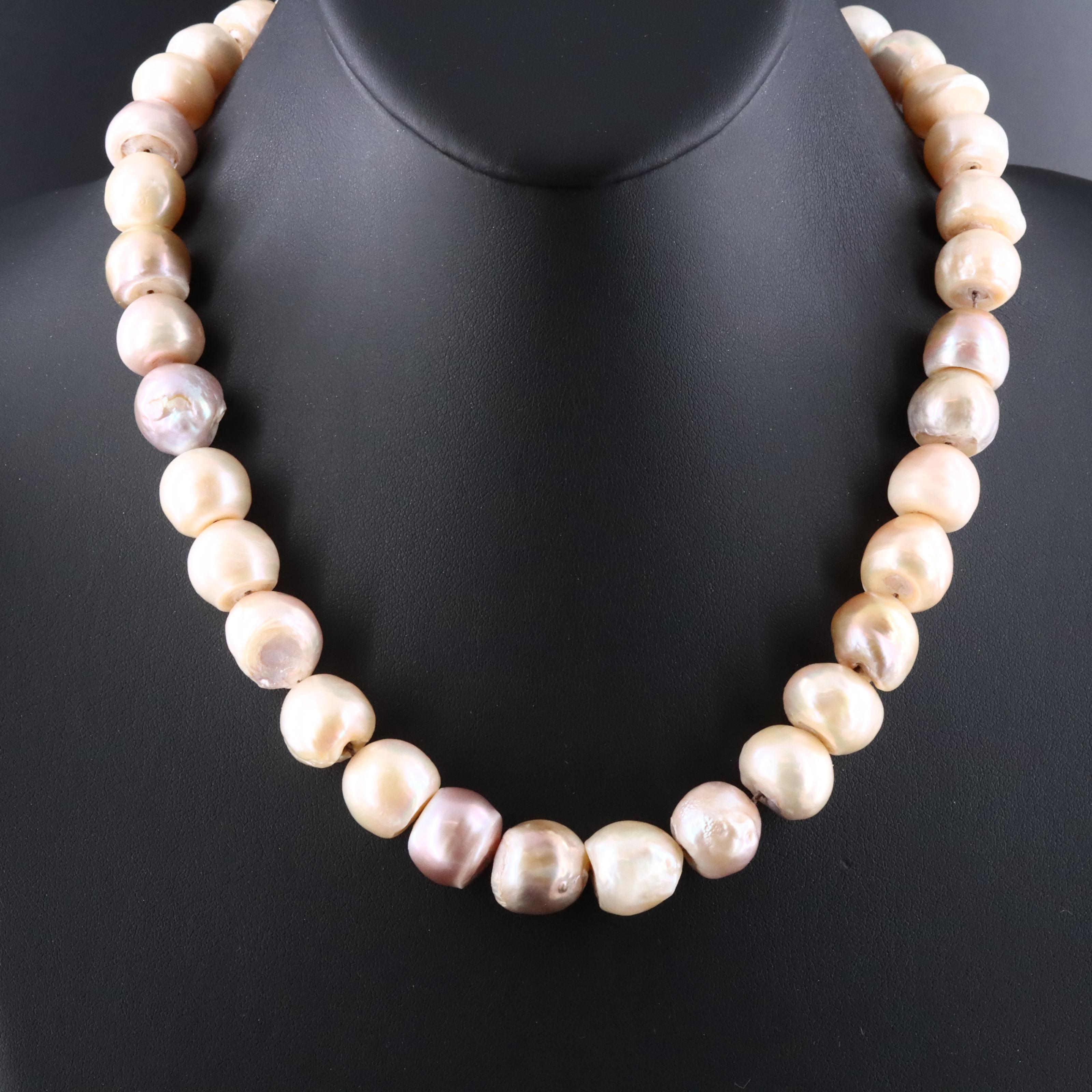 12.00 × 12.50 MM Pearl Necklace with 10K Clasp
