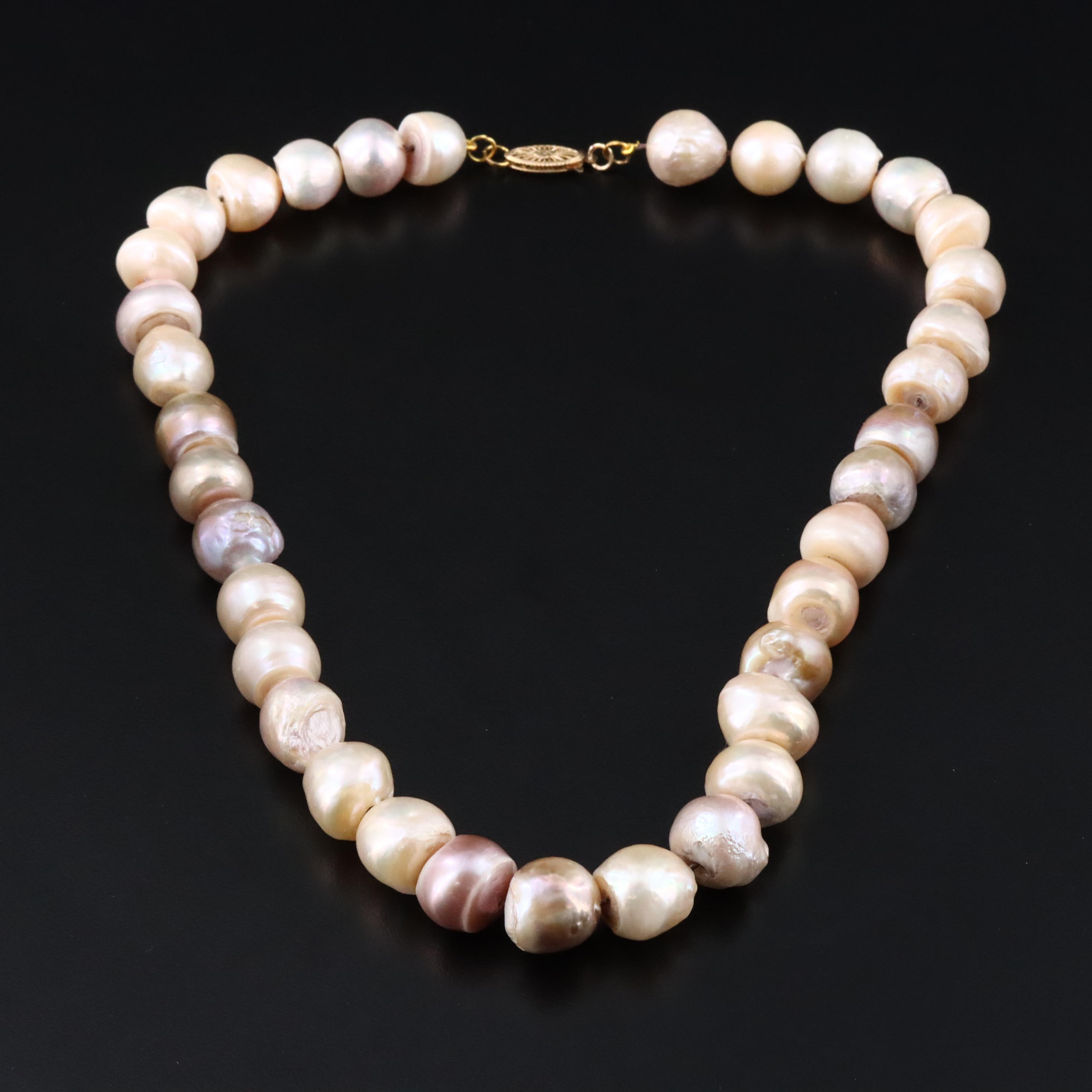 12.00 × 12.50 MM Pearl Necklace with 10K Clasp