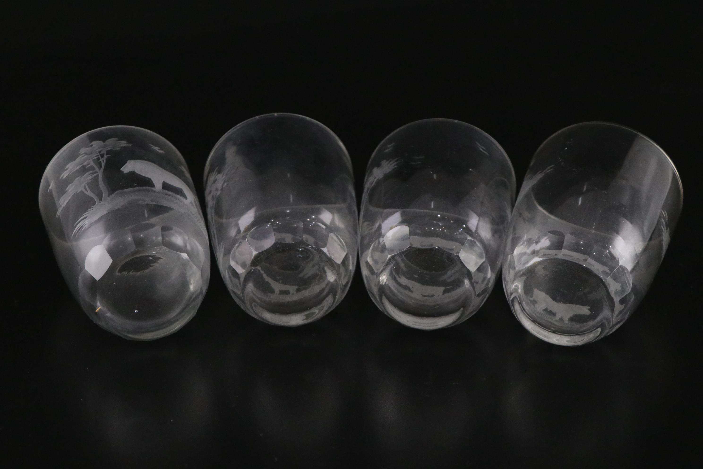 Queen Lace Crystal "Kenyan" Old Fashioned Glasses with Bohemian Amber Glass