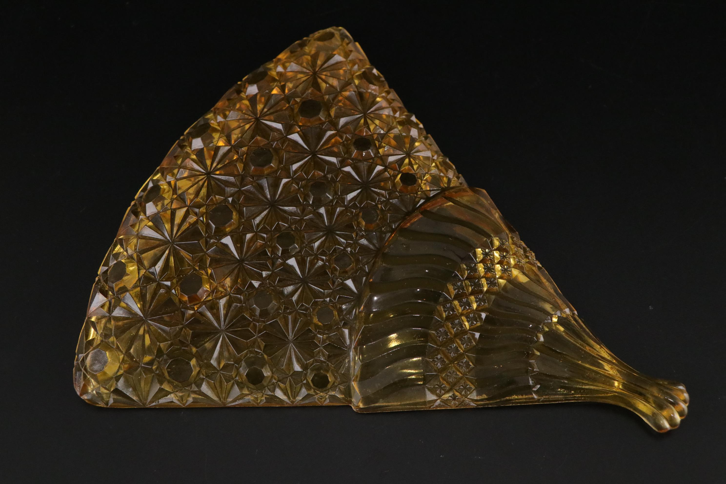 Queen Lace Crystal "Kenyan" Old Fashioned Glasses with Bohemian Amber Glass