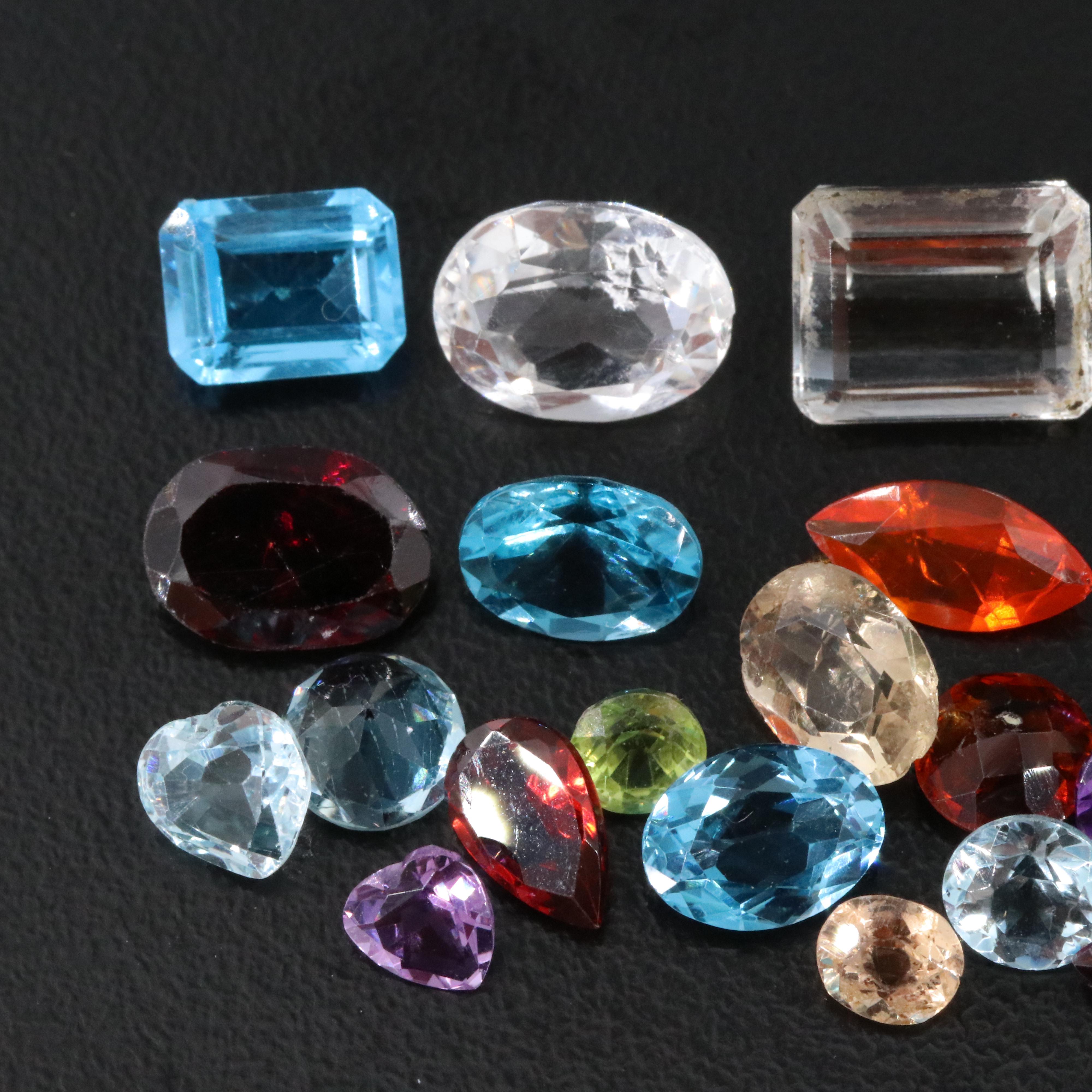 Loose 37.65 CTW Gemstone Lot Including Peridot, Amethyst and Garnet