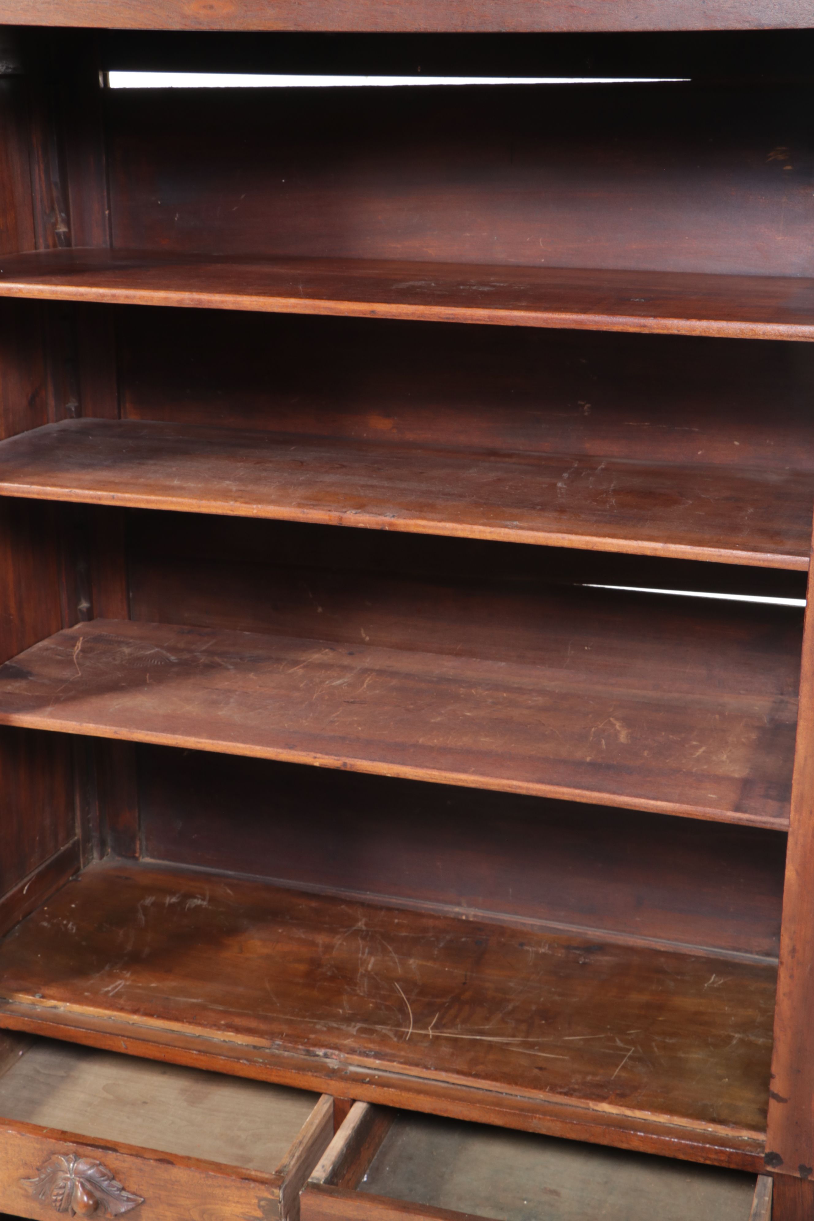 Victorian Carved Walnut China Cabinet