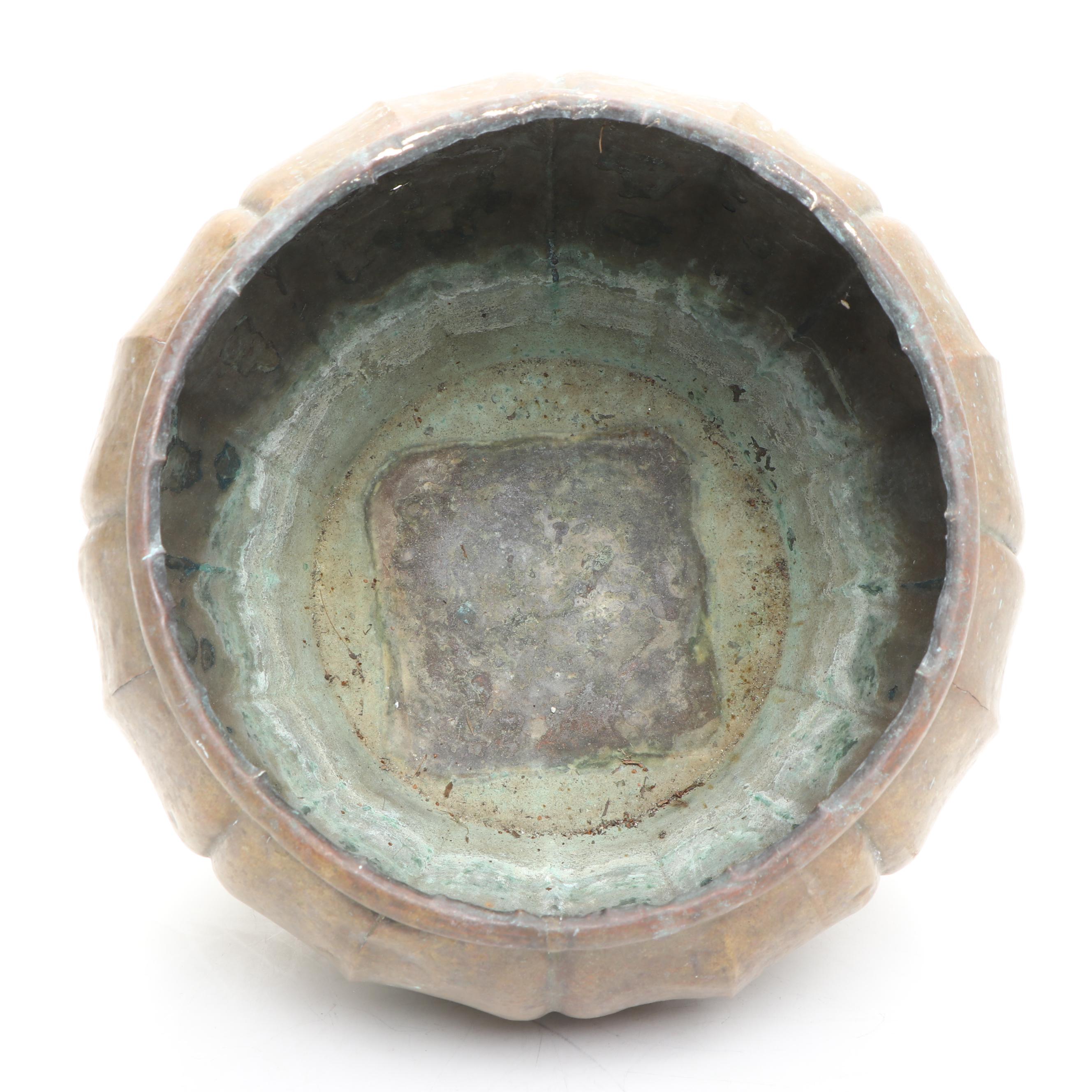 Hand-Crafted Sheet Brass Jardiniere